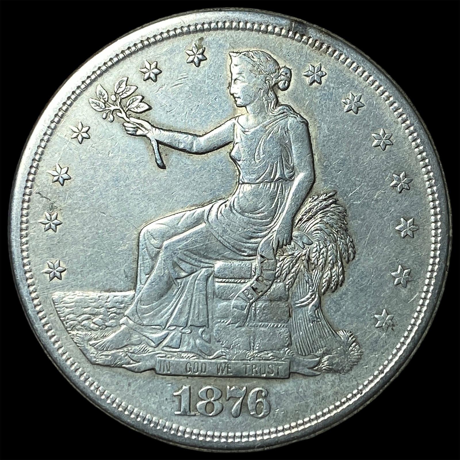 1876-S Silver Trade Dollar NEARLY UNCIRCULATED (1 of 2)