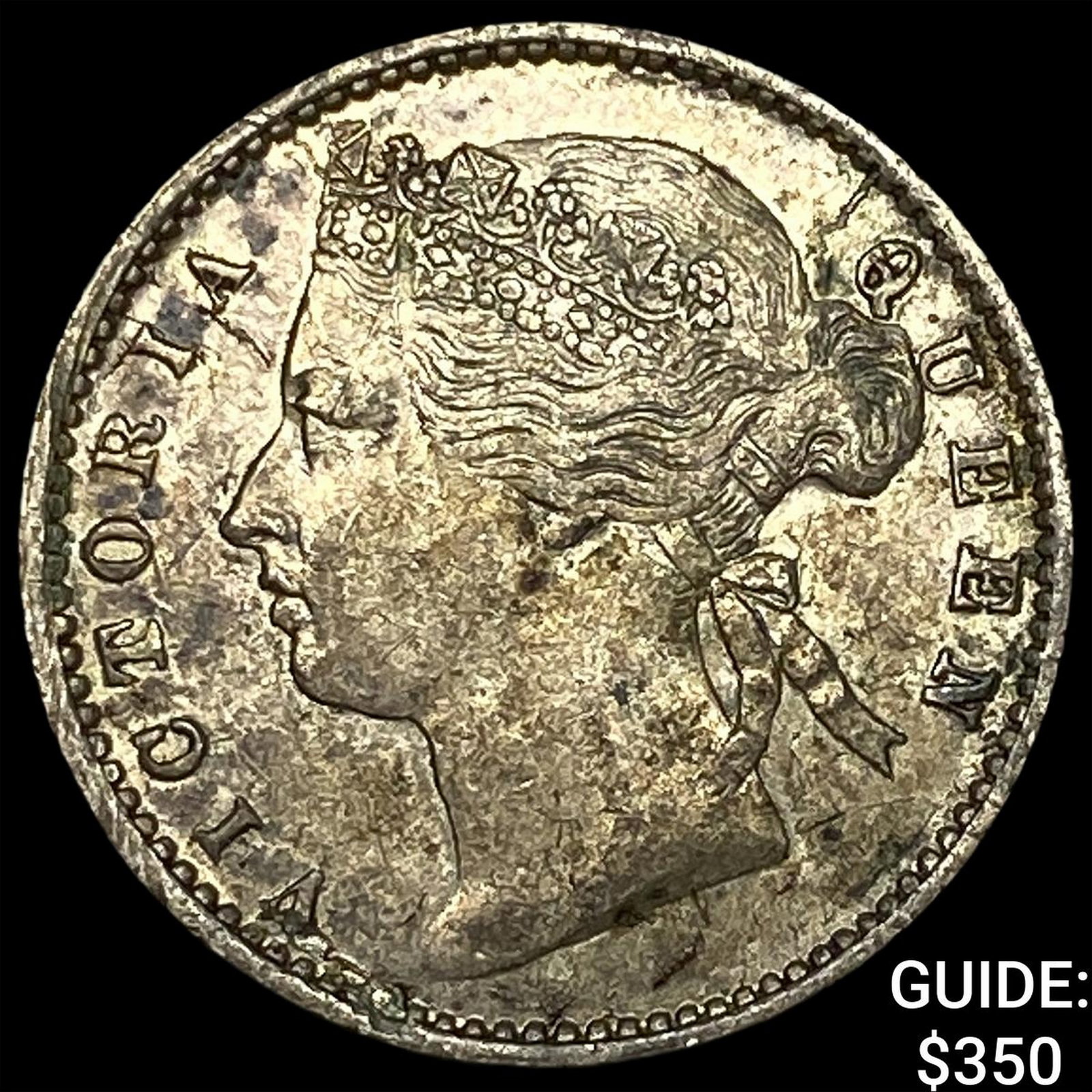 1873 Straits Settlements Silver 10 Cents (1 of 2)