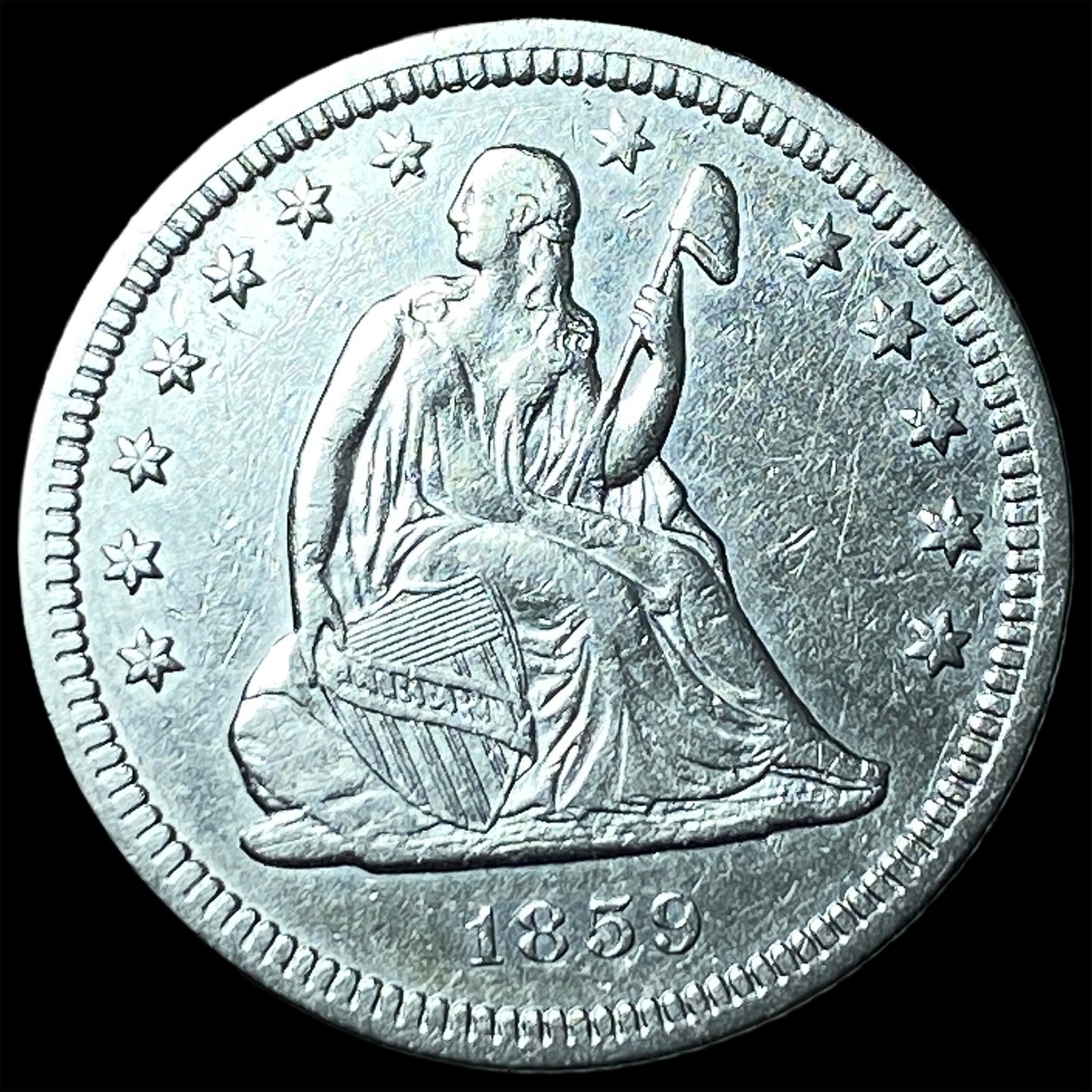 1859 Seated Liberty Quarter UNCIRCULATED (1 of 2)