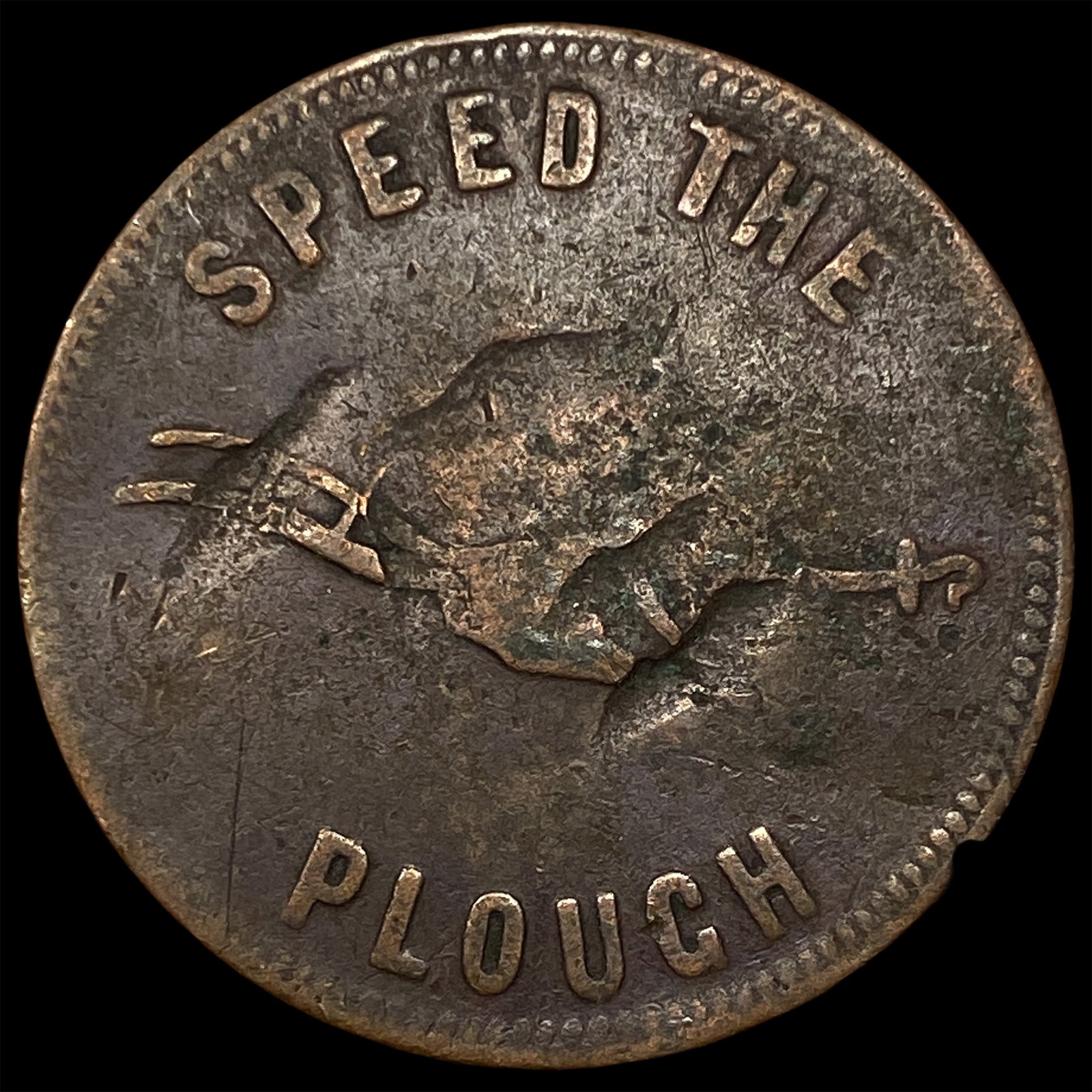 1859 Canada 'Speed The Plough' Half Penny Token (1 of 2)