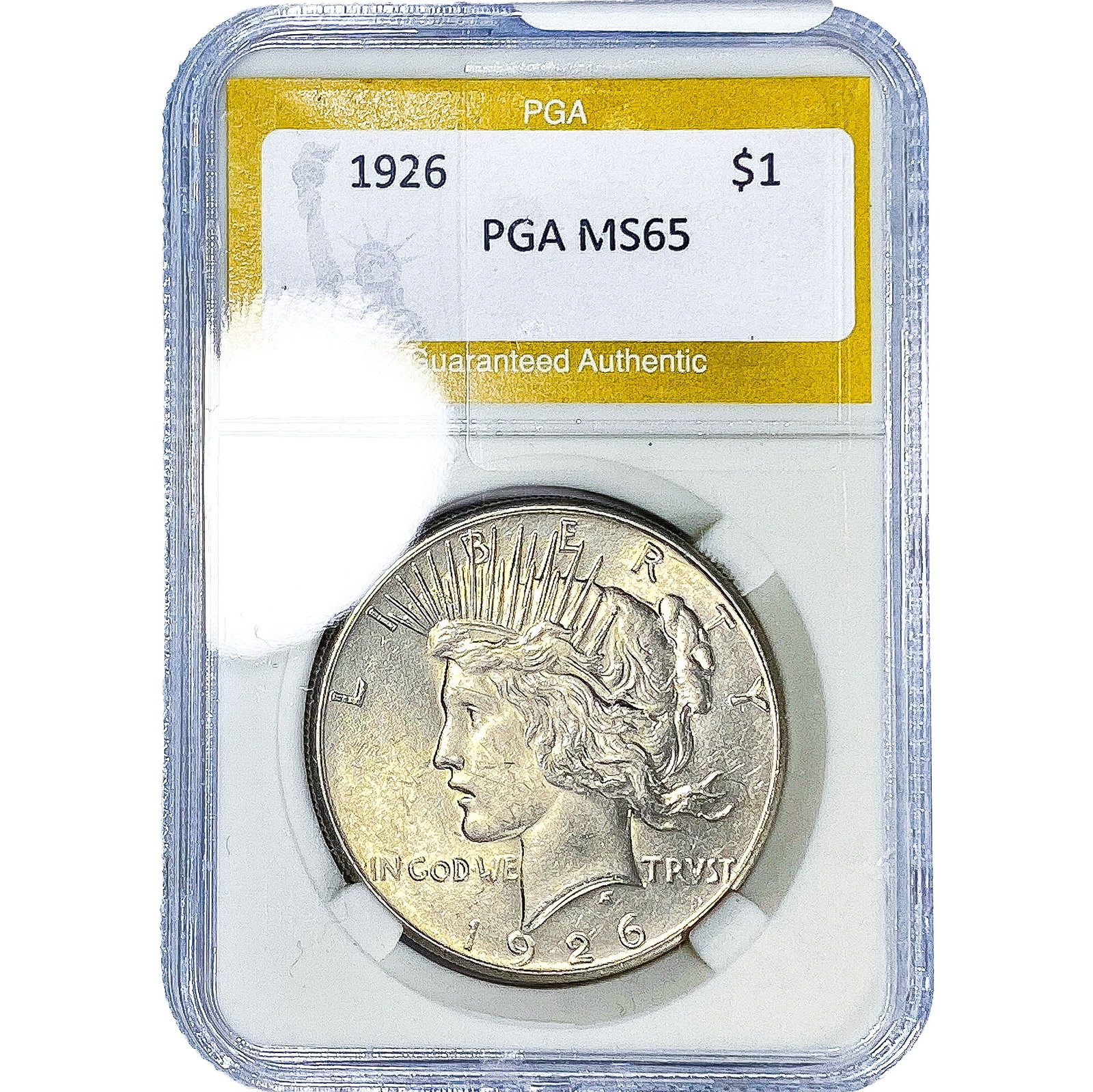 1926 Silver Peace Dollar PGA MS65: 1926 Silver Peace Dollar PGA MS65