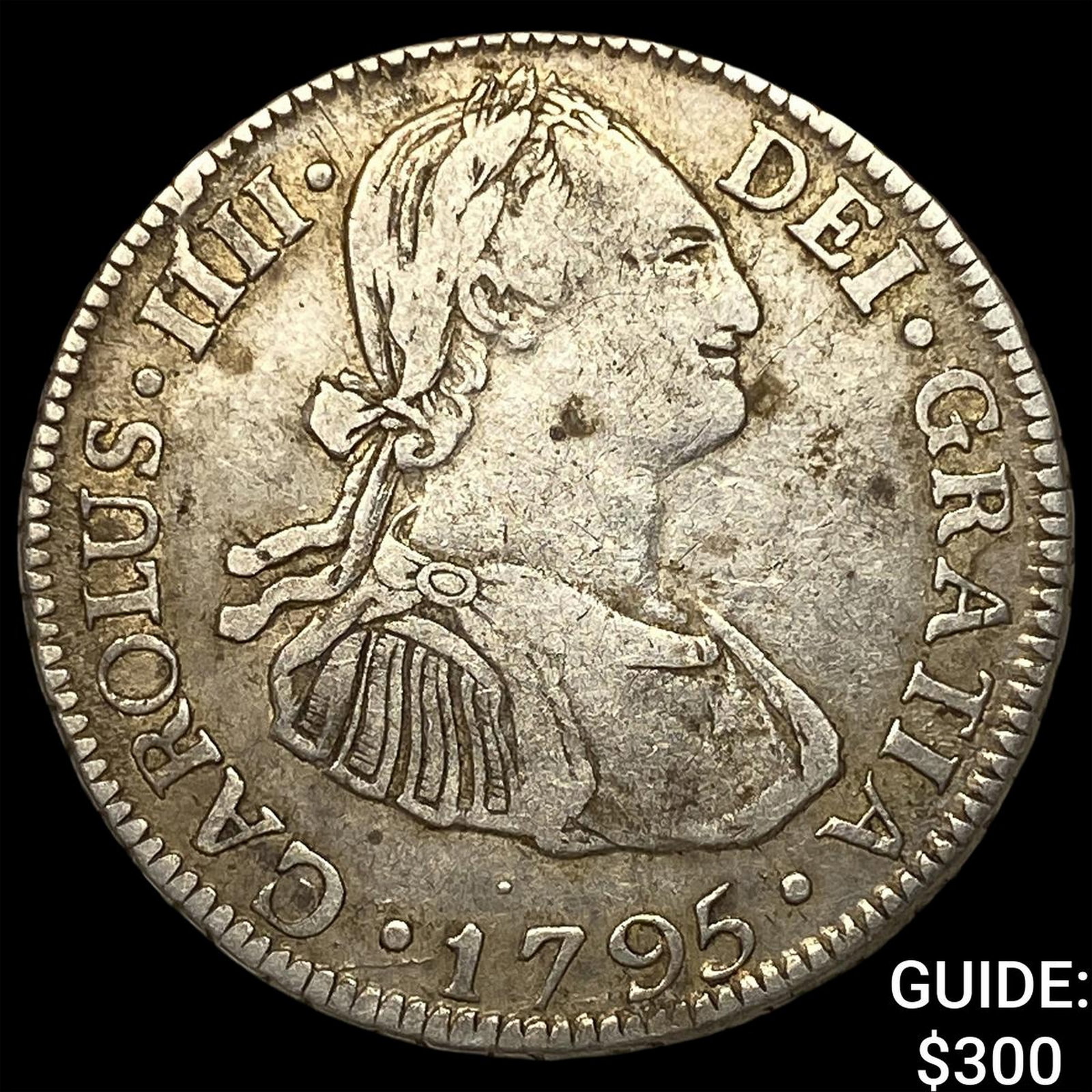 1795-PP Bolivia Charles III Silver 2 Reales: 1795-PP Bolivia Charles III Silver 2 Reales