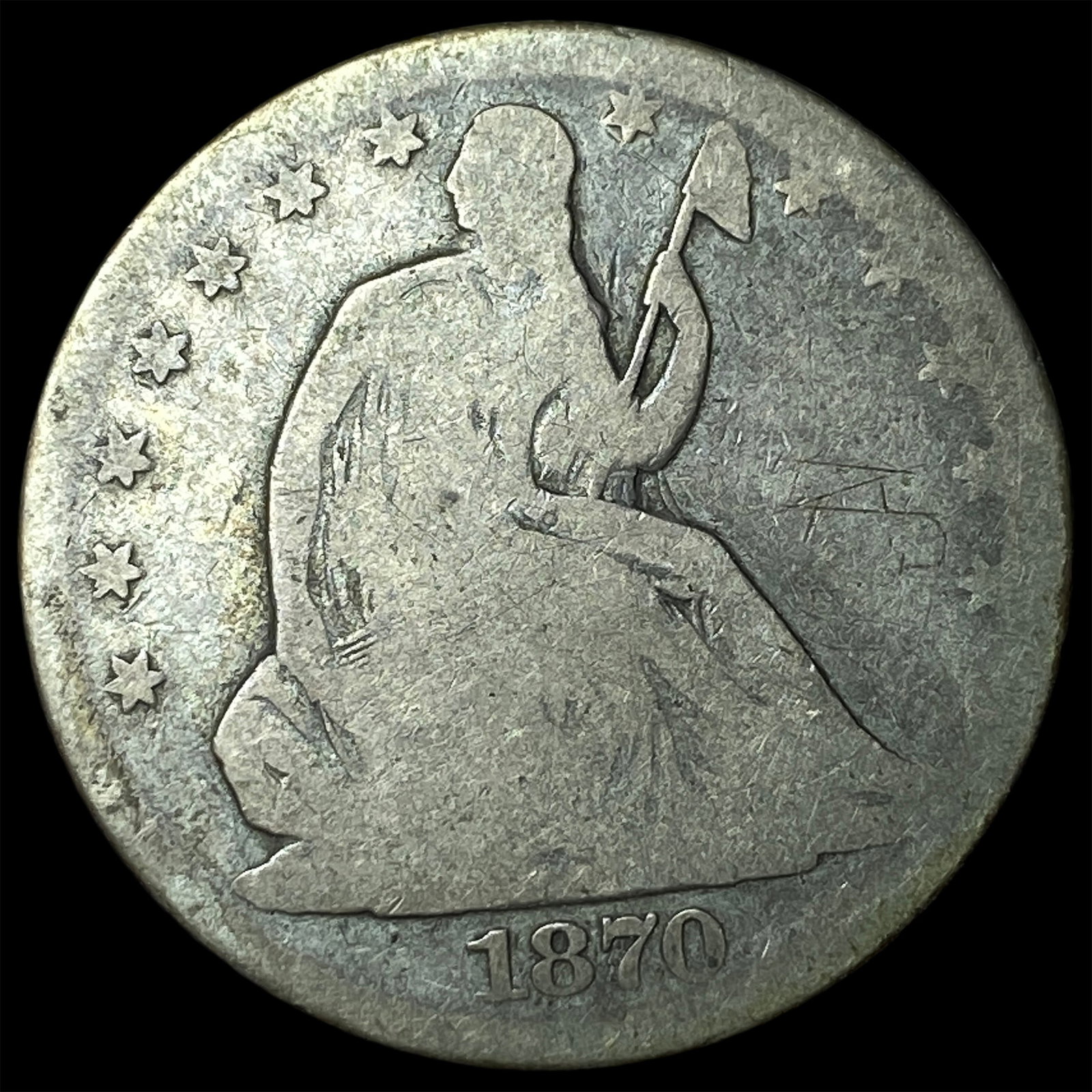 1870 Seated Liberty Half Dollar NICELY CIRCULATED: 1870 Seated Liberty Half Dollar NICELY CIRCULATED
