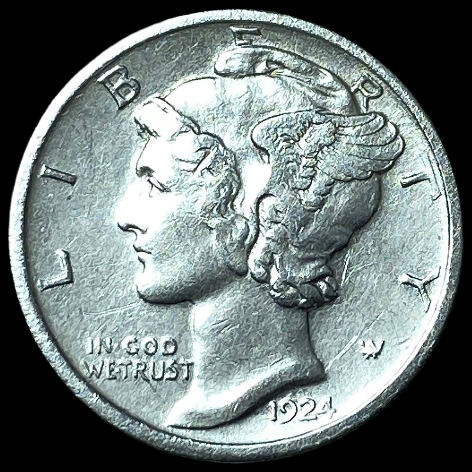 1924 Mercury Dime CLOSELY UNCIRCULATED: 1924 Mercury Dime CLOSELY UNCIRCULATED