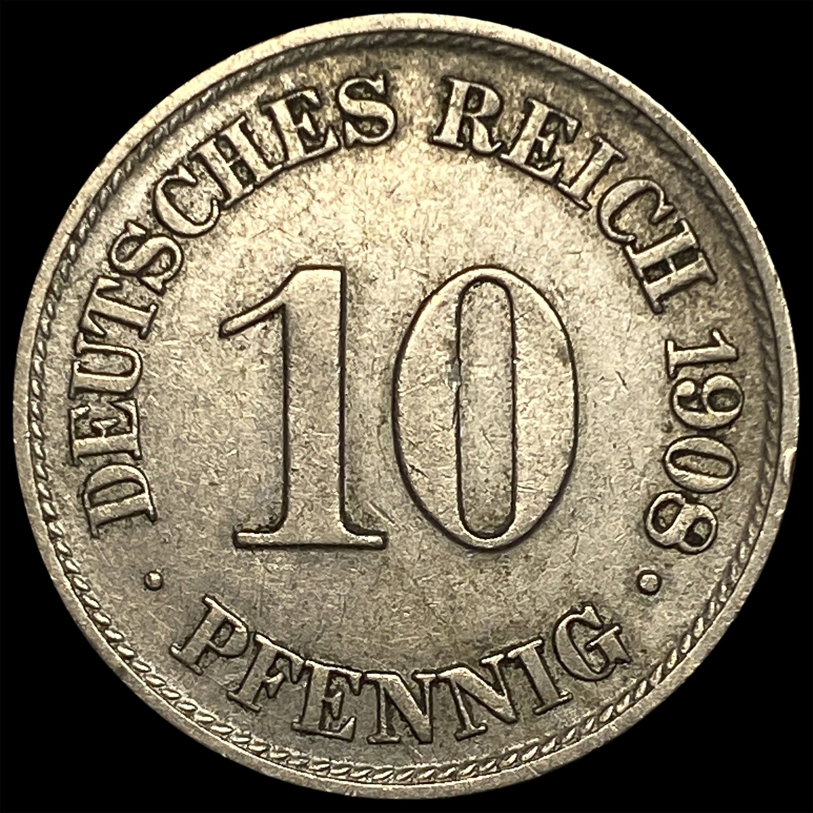 1908 Germany Silver 10 Pfenning - 2