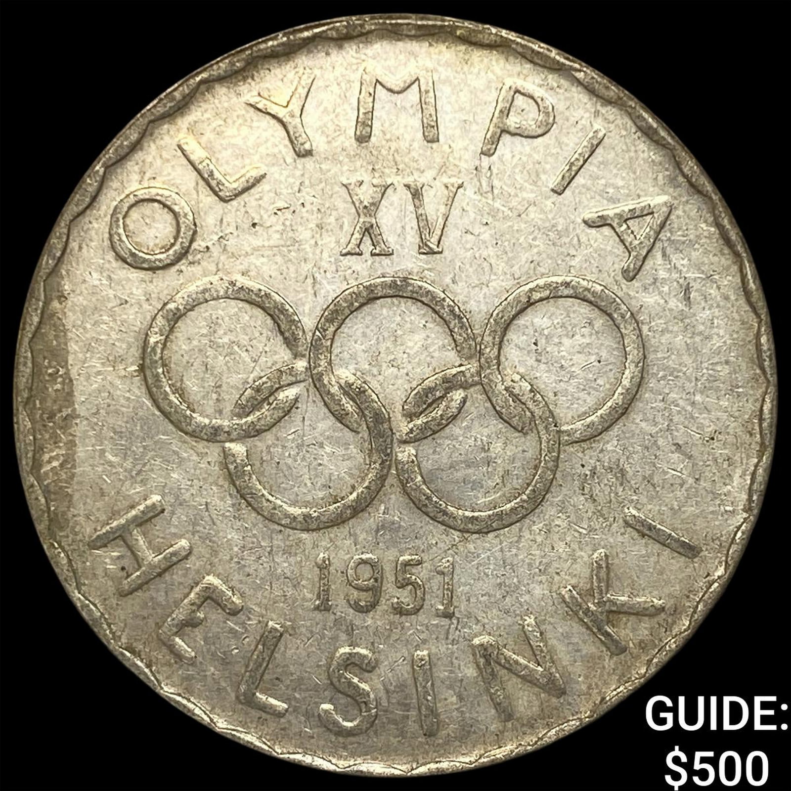 1951 Finland Silver 500 MArkkaa Helsinki Olympics: 1951 Finland Silver 500 MArkkaa Helsinki Olympics