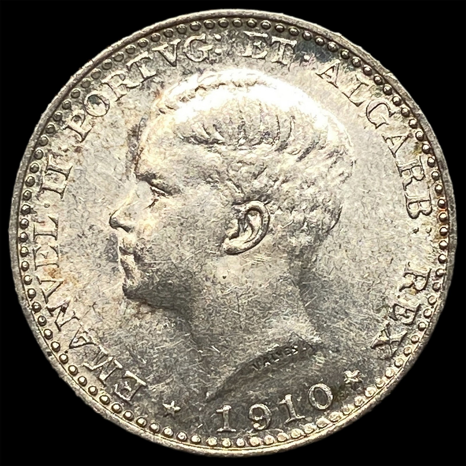 1910 Portugal Silver 100 Reis: 1910 Portugal Silver 100 Reis