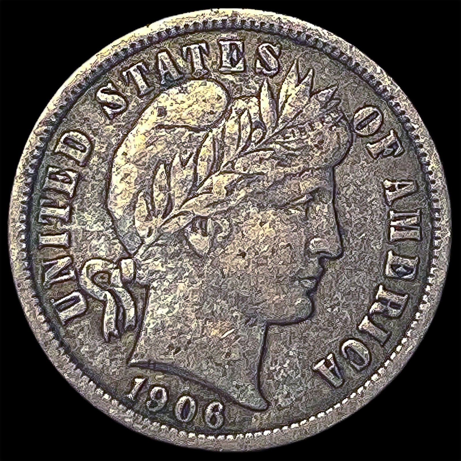 1906-O Silver Barber Dime NEARLY UNCIRCULATED: 1906-O Silver Barber Dime NEARLY UNCIRCULATED