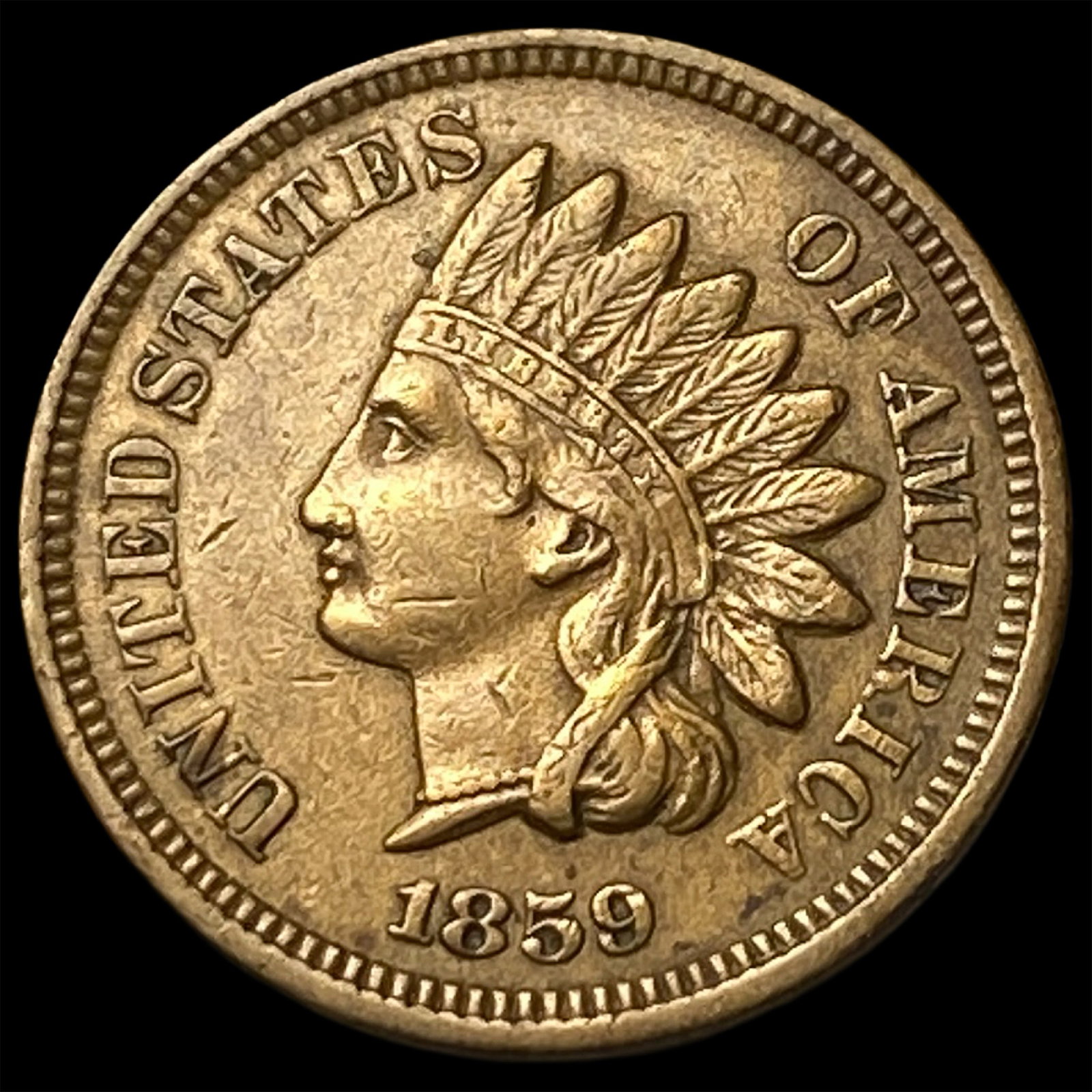 1859 Indian Head Cent NEARLY UNCIRCULATED: 1859 Indian Head Cent NEARLY UNCIRCULATED
