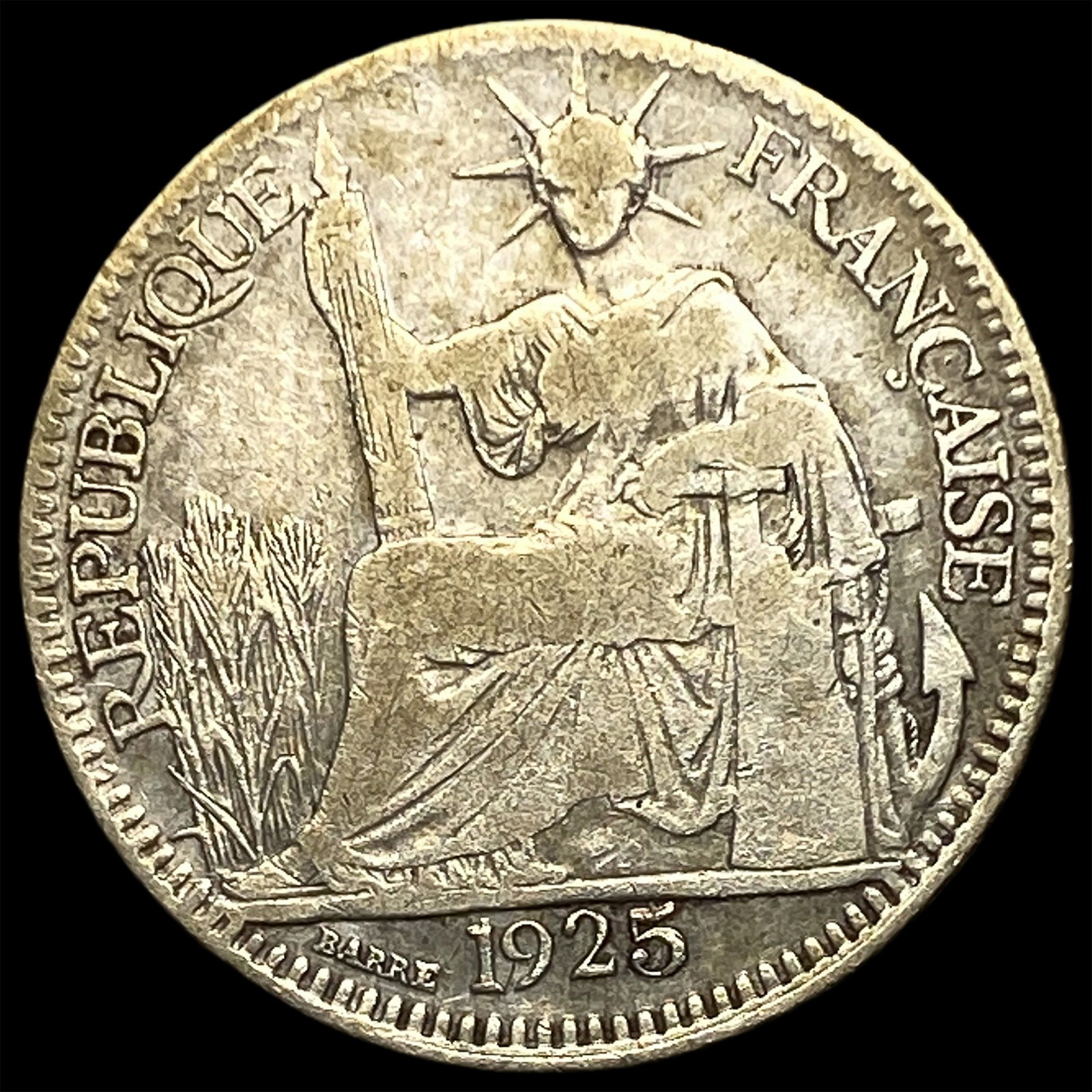1925A French Indo-China Silver 10 Centimes: 1925A French Indo-China Silver 10 Centimes