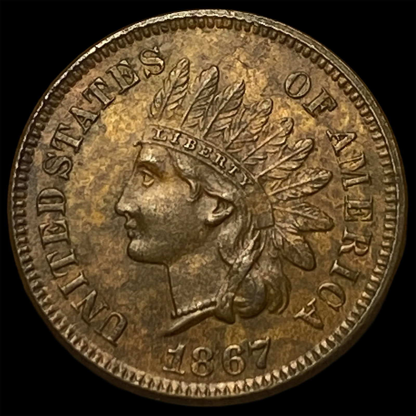 1867 Indian Head Cent CLOSELY UNCIRCULATED: 1867 Indian Head Cent CLOSELY UNCIRCULATED