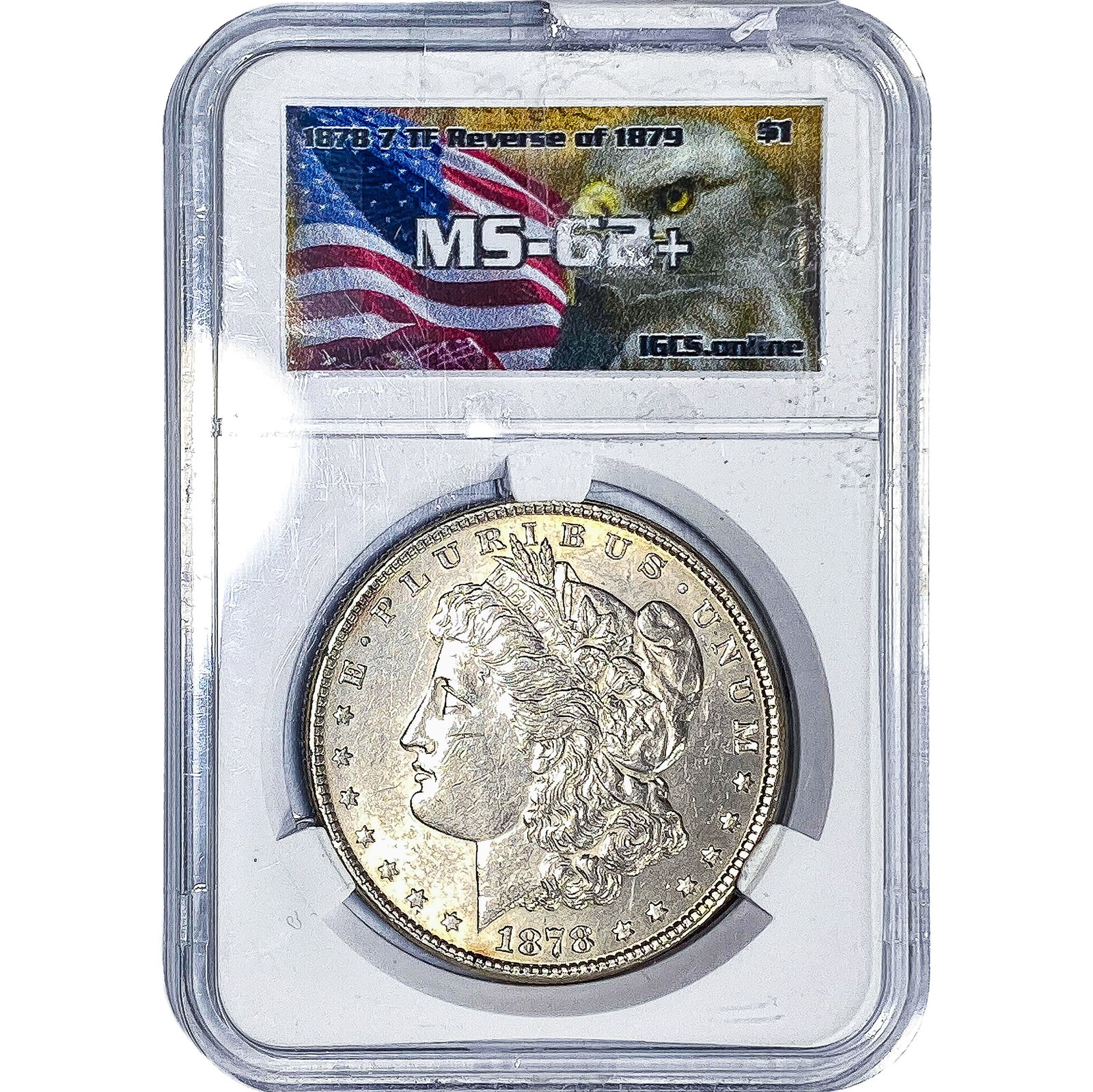 1878 7TF Morgan Silver Dollar IGCS MS62+: 1878 7TF Morgan Silver Dollar IGCS MS62+