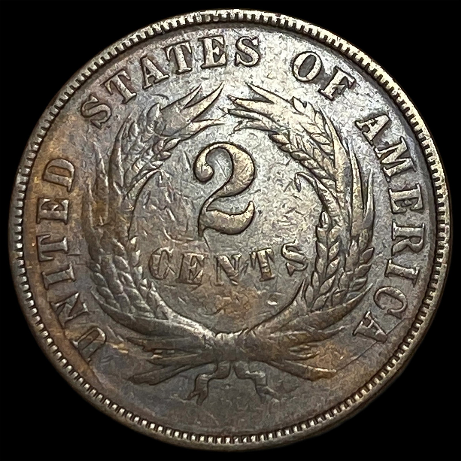 1872 Copper Two-Cent Piece LIGHTLY CIRCULATED - 2