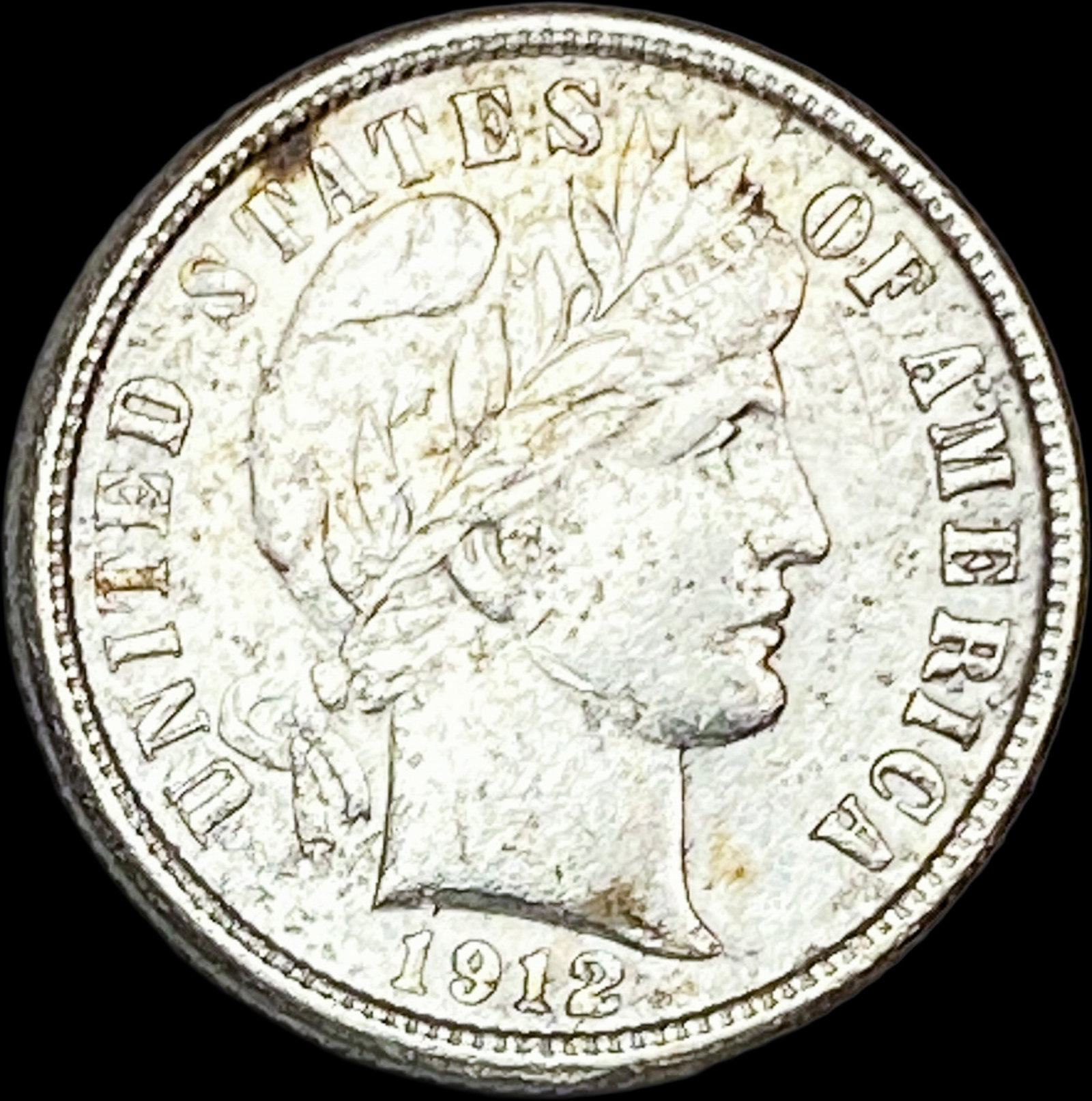 1912-D Silver Barber Dime CLOSELY UNCIRCULATED: 1912-D Silver Barber Dime CLOSELY UNCIRCULATED