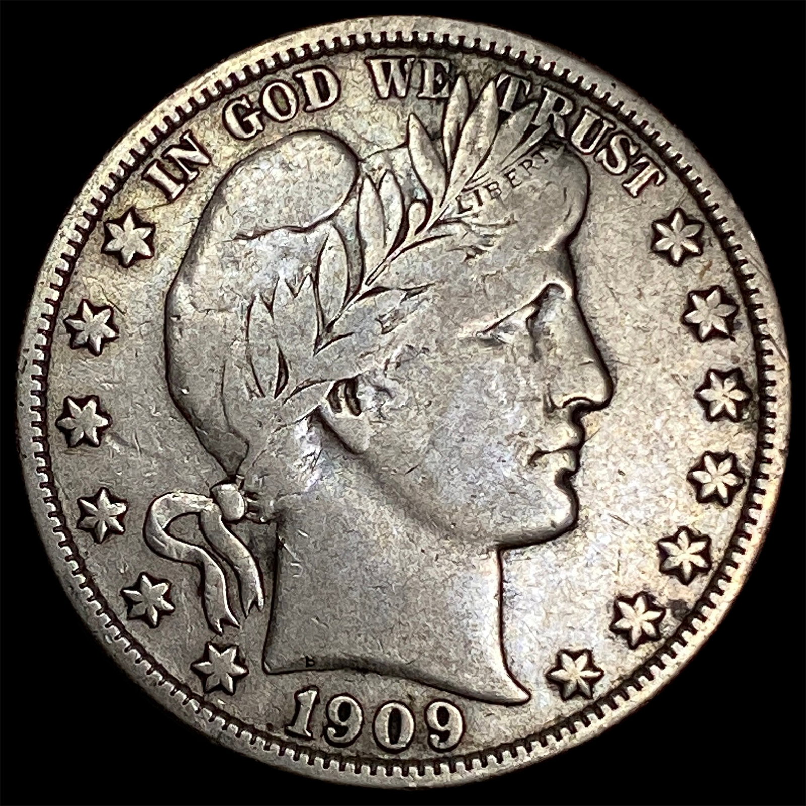 1909 Silver Barber Half Dollar LIGHTLY CIRCULATED (1 of 2)
