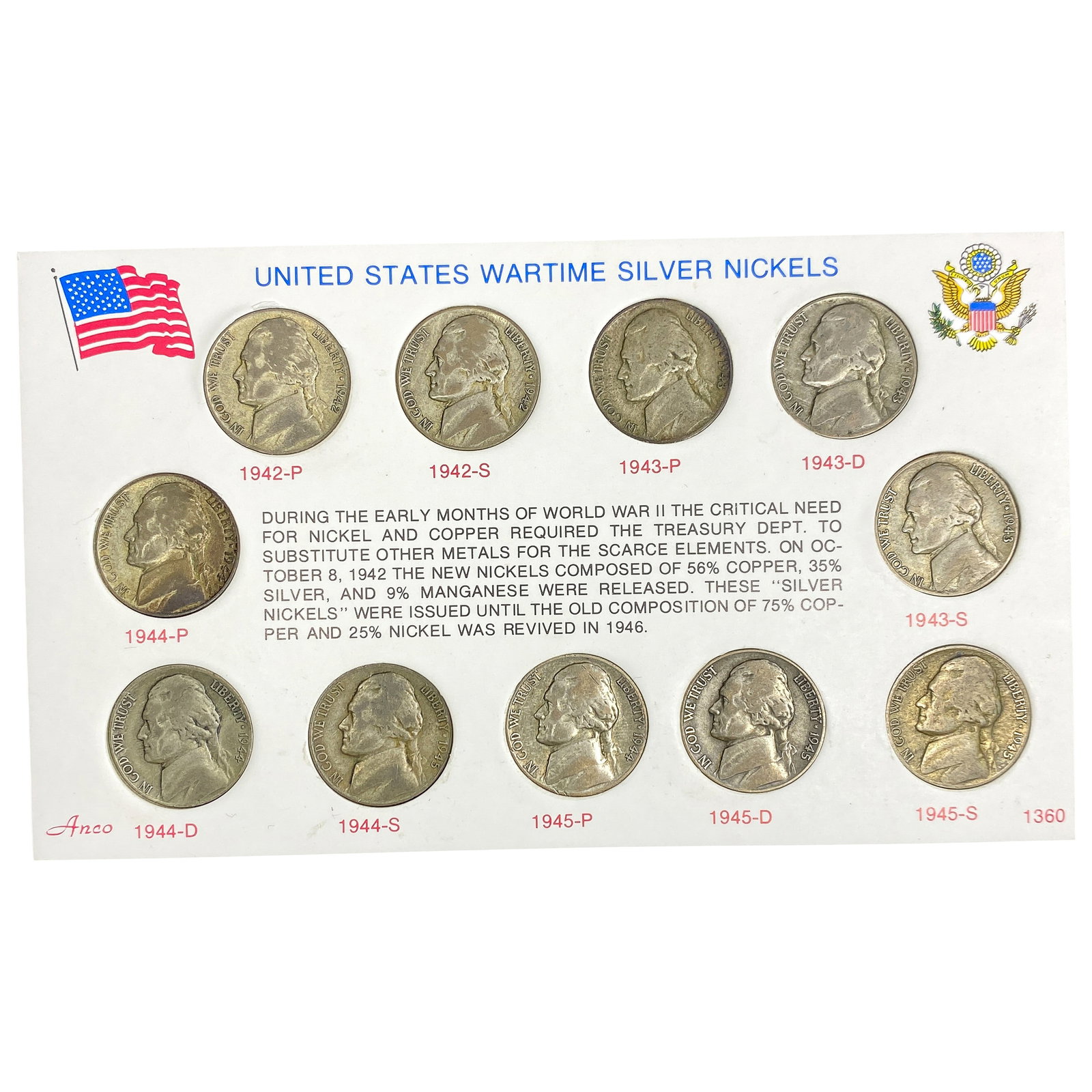 1942-1945 U.S. Wartime Silver 5C (1 of 2)