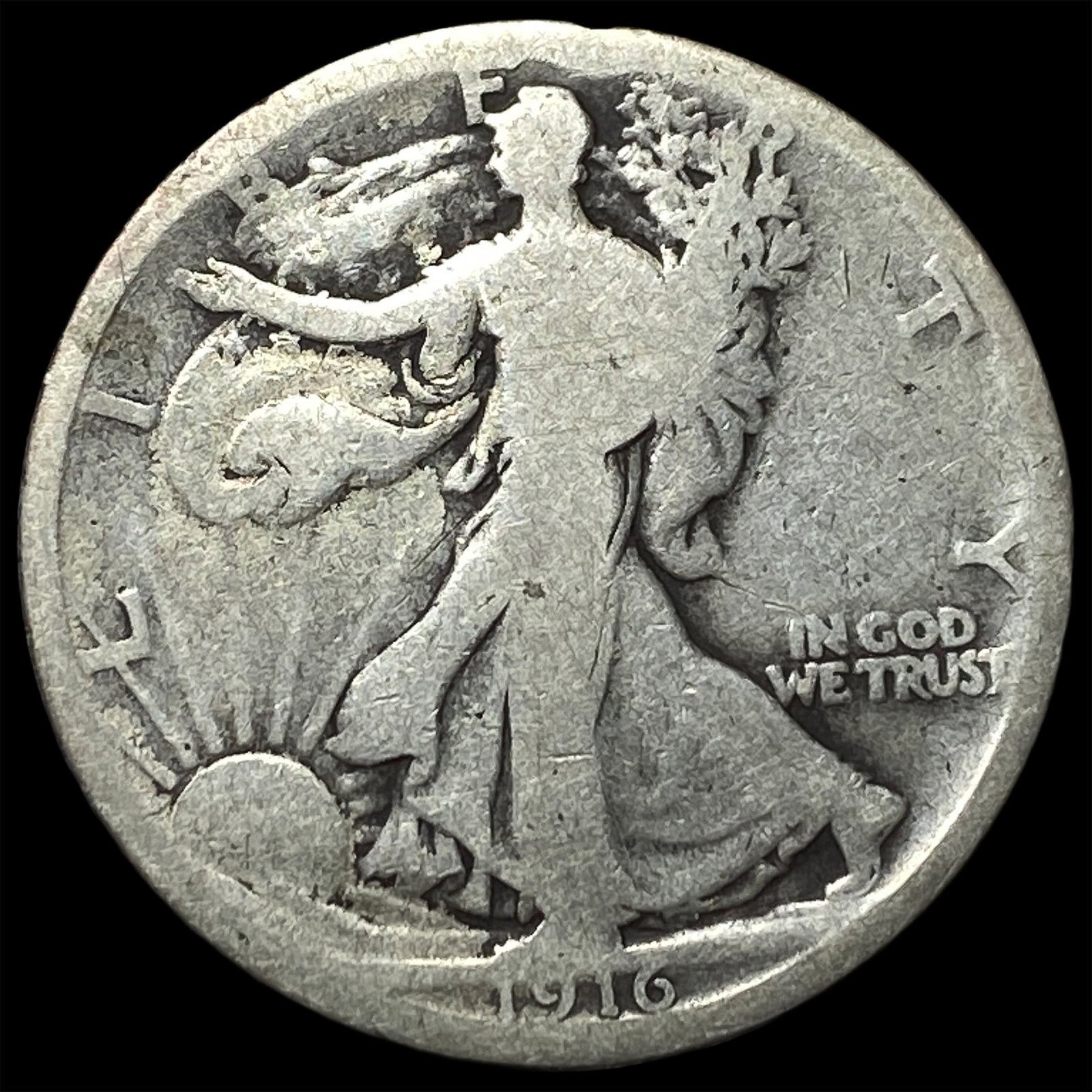 1916 Walking Liberty Half Dollar NICELY CIRCULATED: 1916 Walking Liberty Half Dollar NICELY CIRCULATED