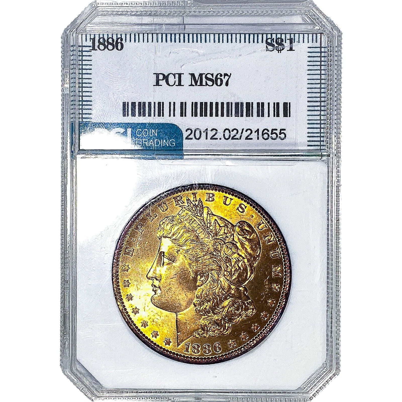 1886 Morgan Silver Dollar PCI MS67 (1 of 2)