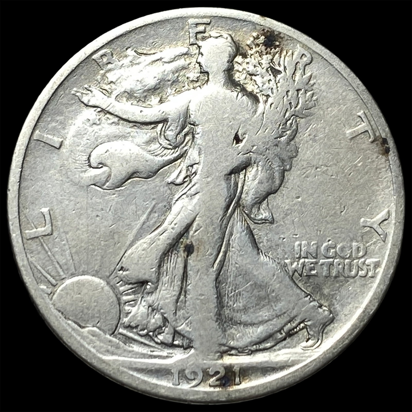 1921-D Silver Walking Liberty Half Dollar LIGHTLY CIRCULATED (1 of 2)