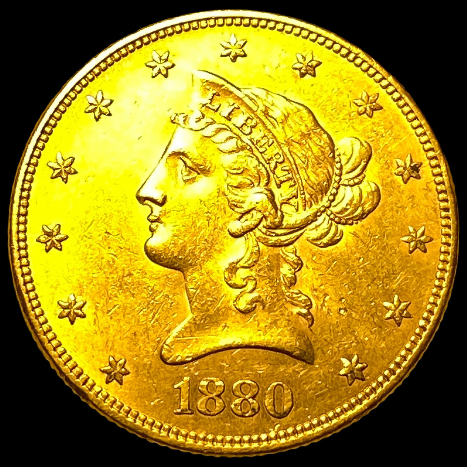 1880 Liberty Head Eagle $10 Gold CHOICE AU (1 of 2)