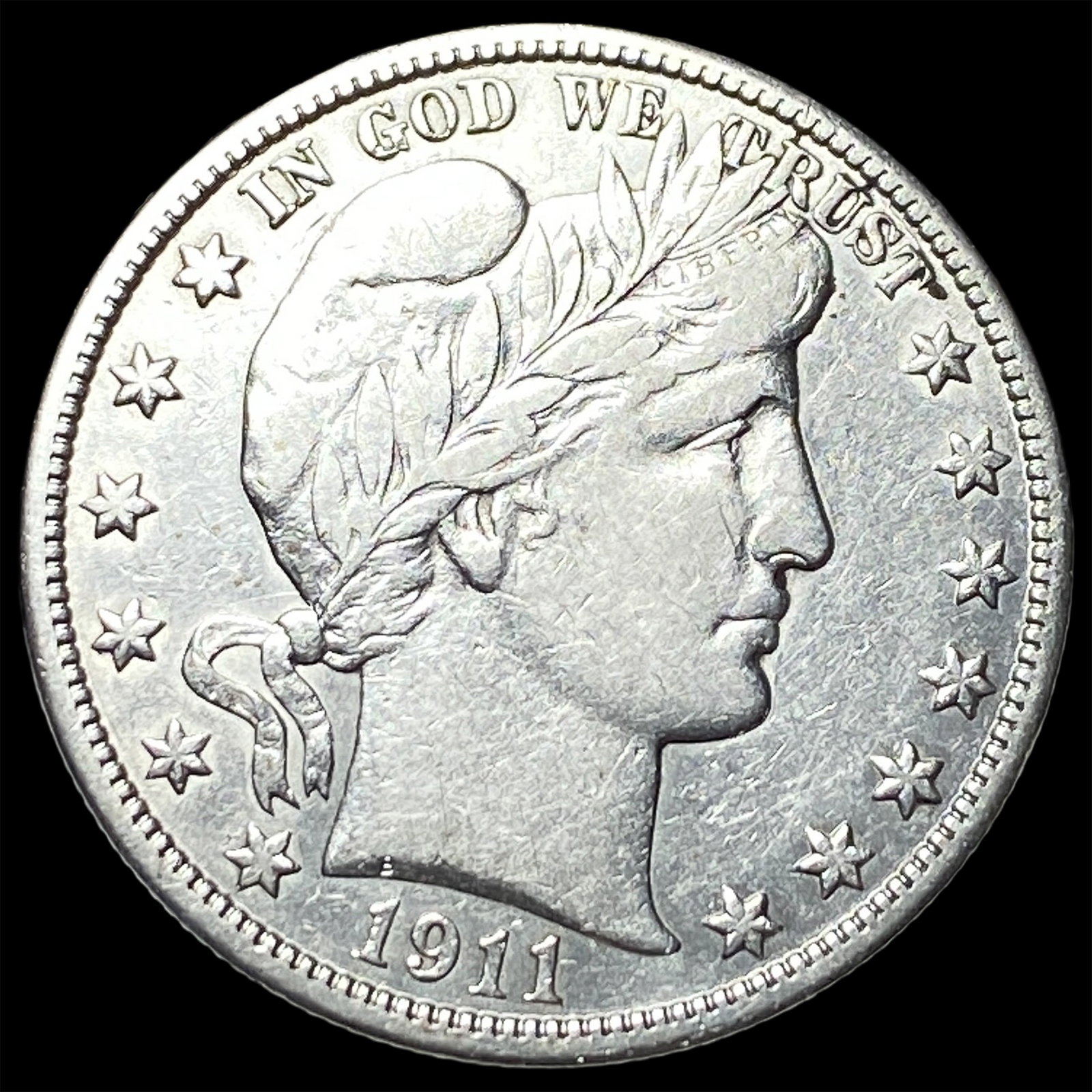 1911 Silver Barber Half Dollar CLOSELY UNCIRCULATED: 1911 Silver Barber Half Dollar CLOSELY UNCIRCULATED