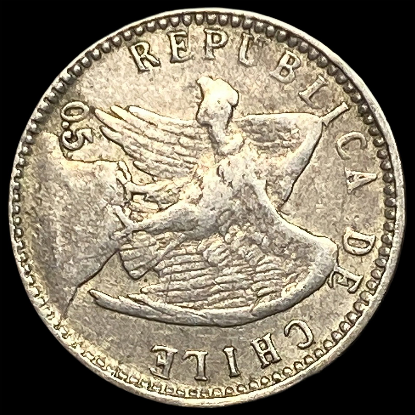 1907 Chile Silver 5 Centavos: 1907 Chile Silver 5 Centavos