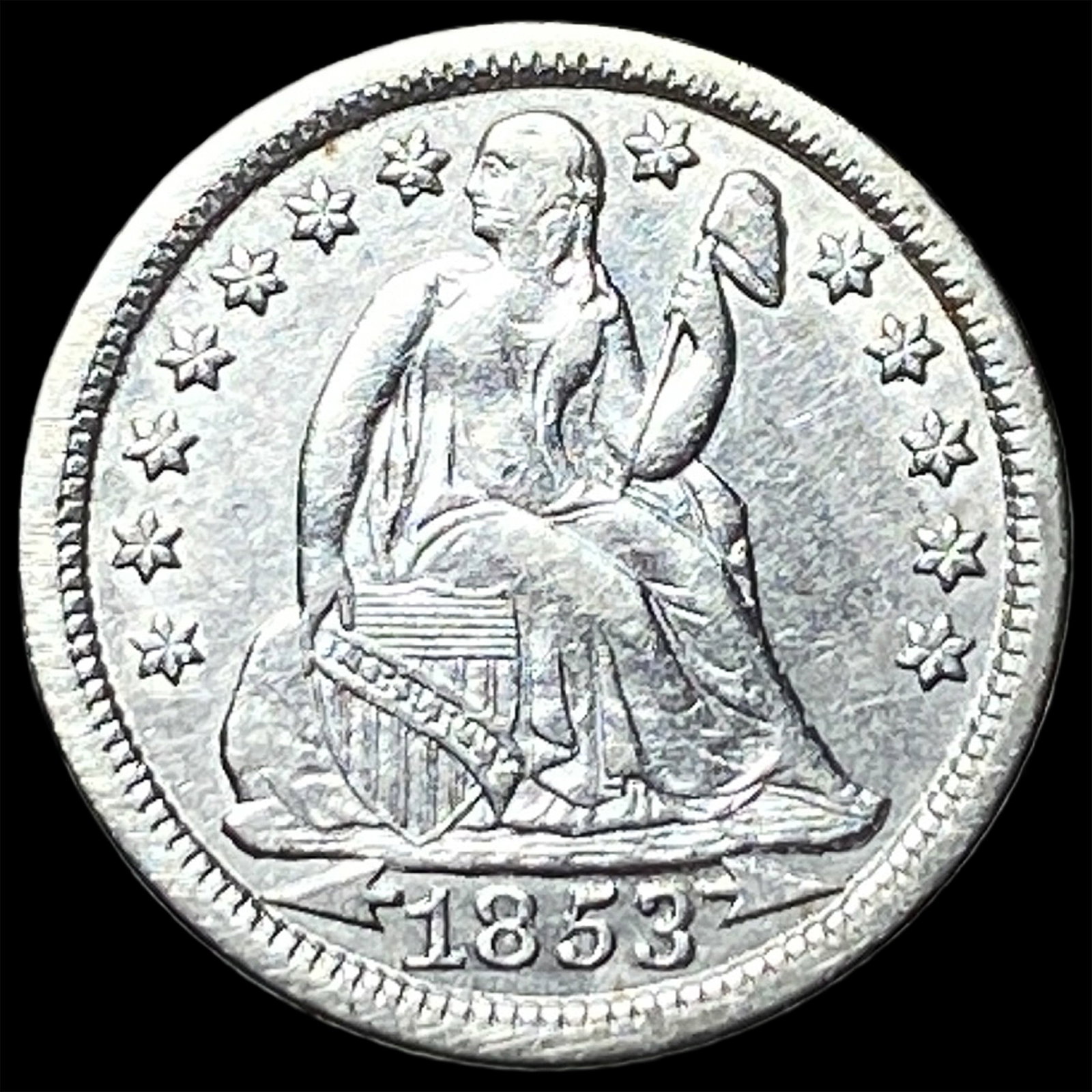 1853 Arrows Seated Liberty Dime UNCIRCULATED (1 of 2)