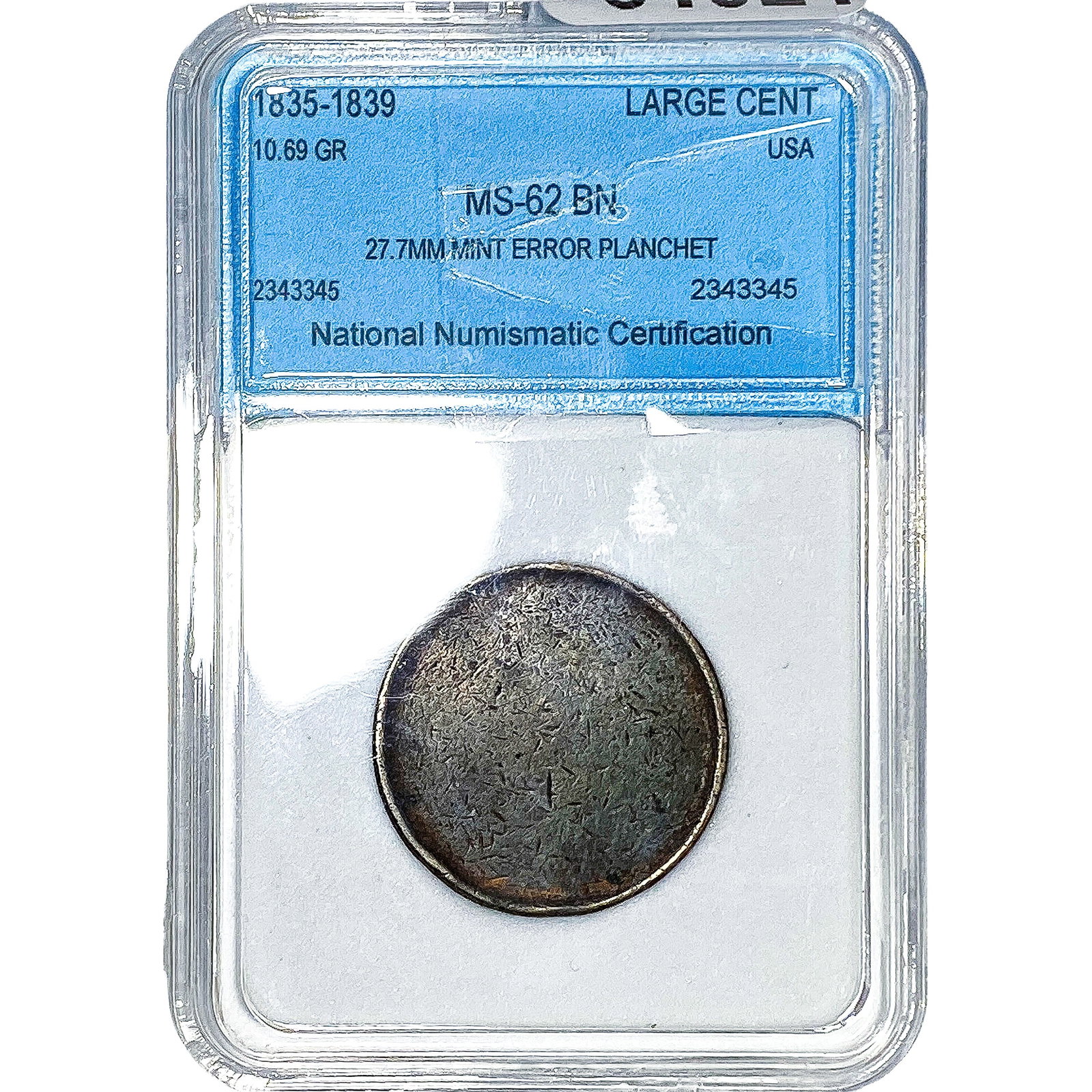 1835-1839 Coronet Head Large Cent NNC MS62 BN: 1835-1839 Coronet Head Large Cent NNC MS62 BN