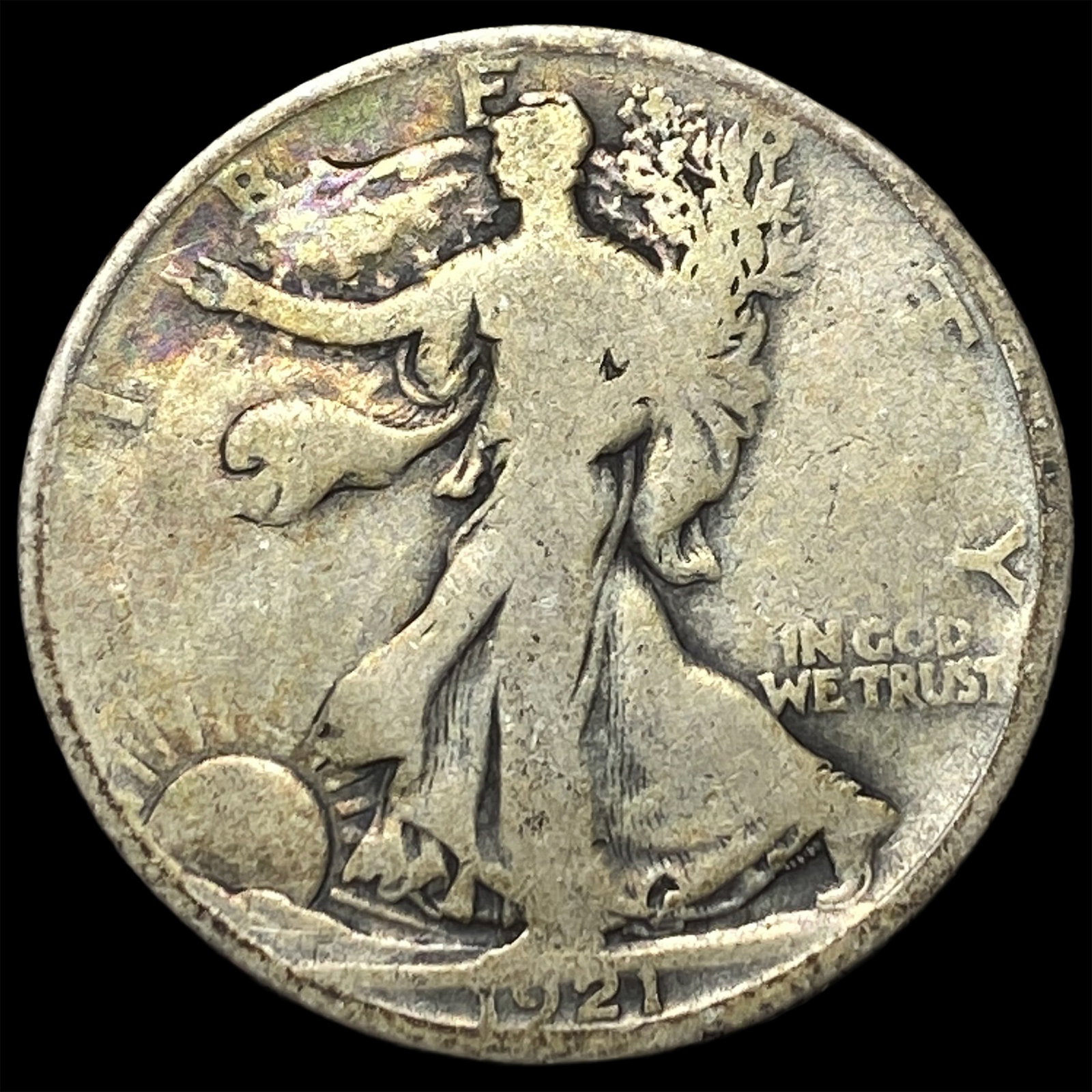 1921-D Silver Walking Liberty Half Dollar NICELY CIRCULATED: 1921-D Silver Walking Liberty Half Dollar NICELY CIRCULATED