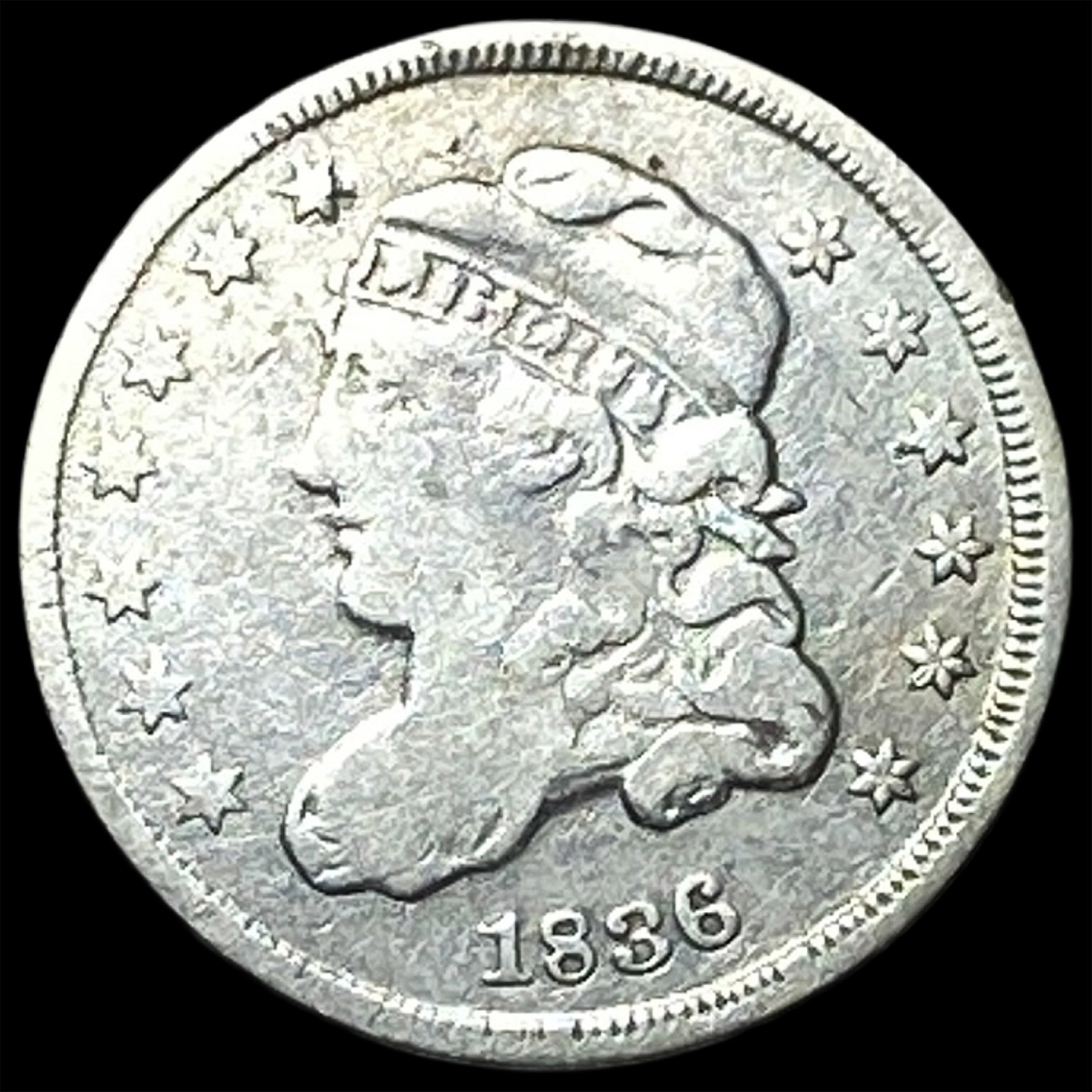 1836 Capped Bust Half Dime NICELY CIRCULATED: 1836 Capped Bust Half Dime NICELY CIRCULATED