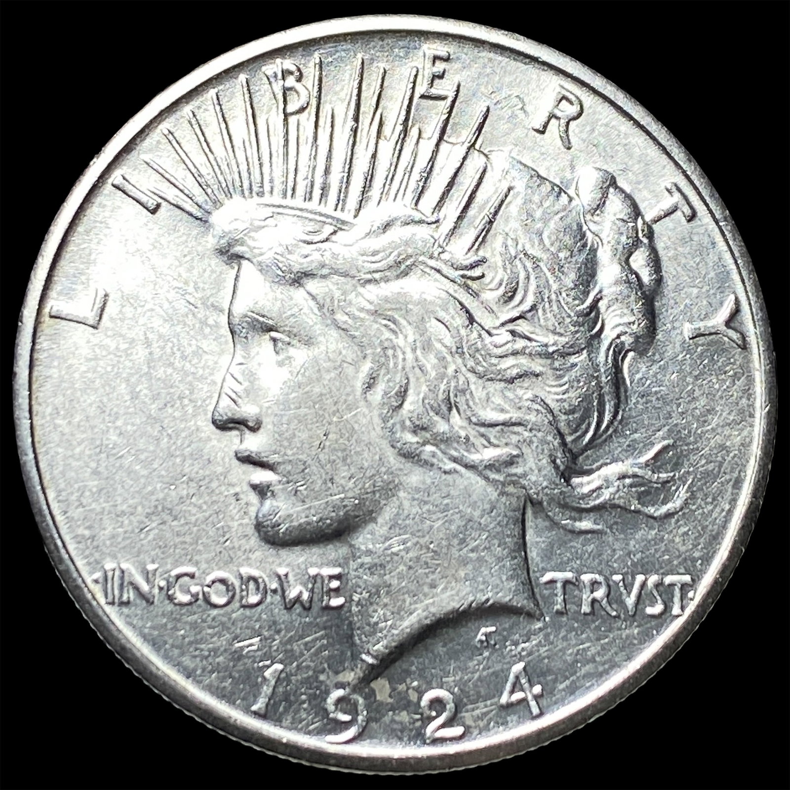 1924-S Silver Peace Dollar CHOICE AU: 1924-S Silver Peace Dollar CHOICE AU