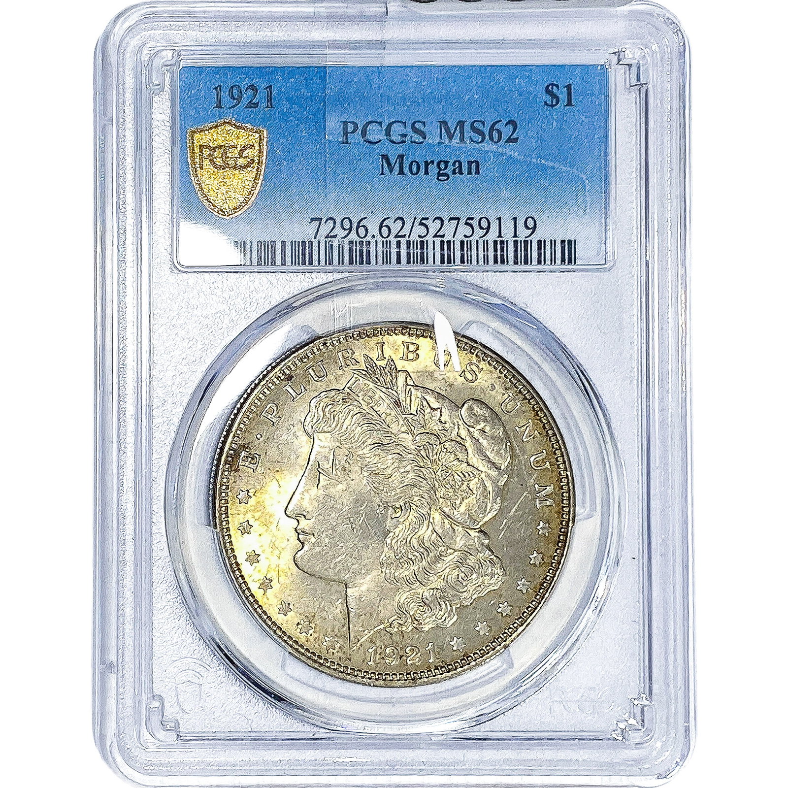 1921 Morgan Silver Dollar PCGS MS62: 1921 Morgan Silver Dollar PCGS MS62