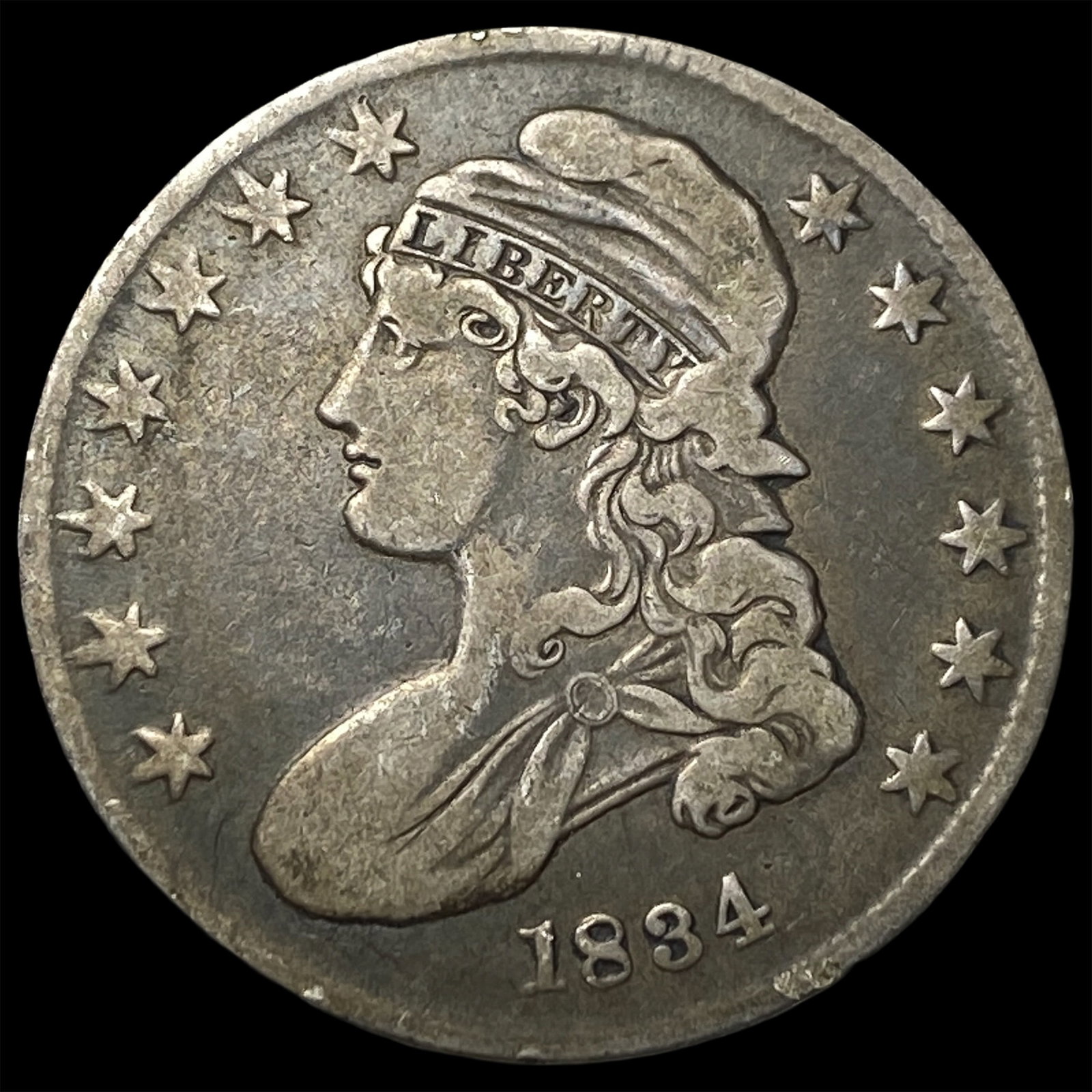 1834 Silver Capped Bust Half Dollar LIGHTLY CIRCULATED (1 of 2)