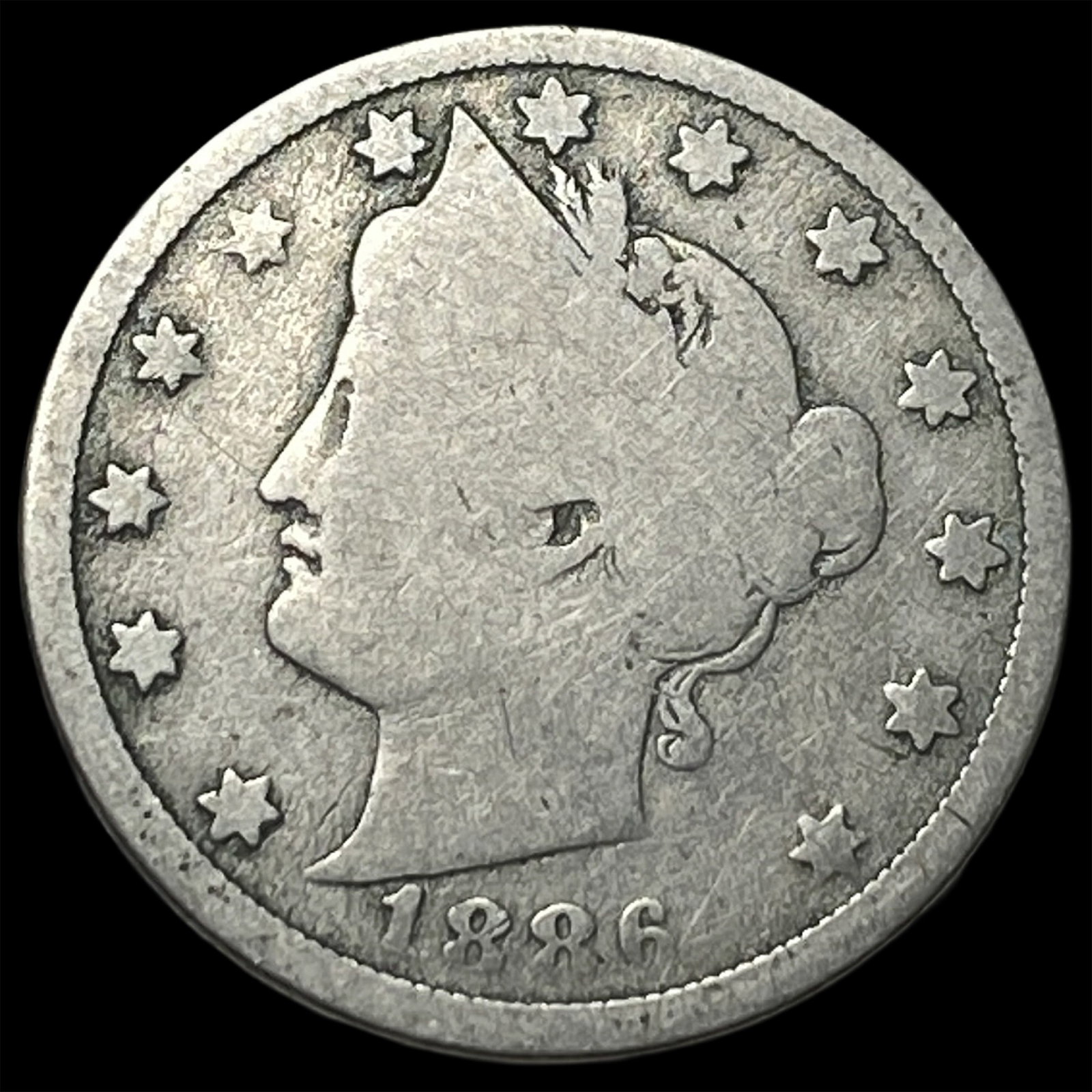 1886 Liberty Head Nickel NICELY CIRCULATED: 1886 Liberty Head Nickel NICELY CIRCULATED