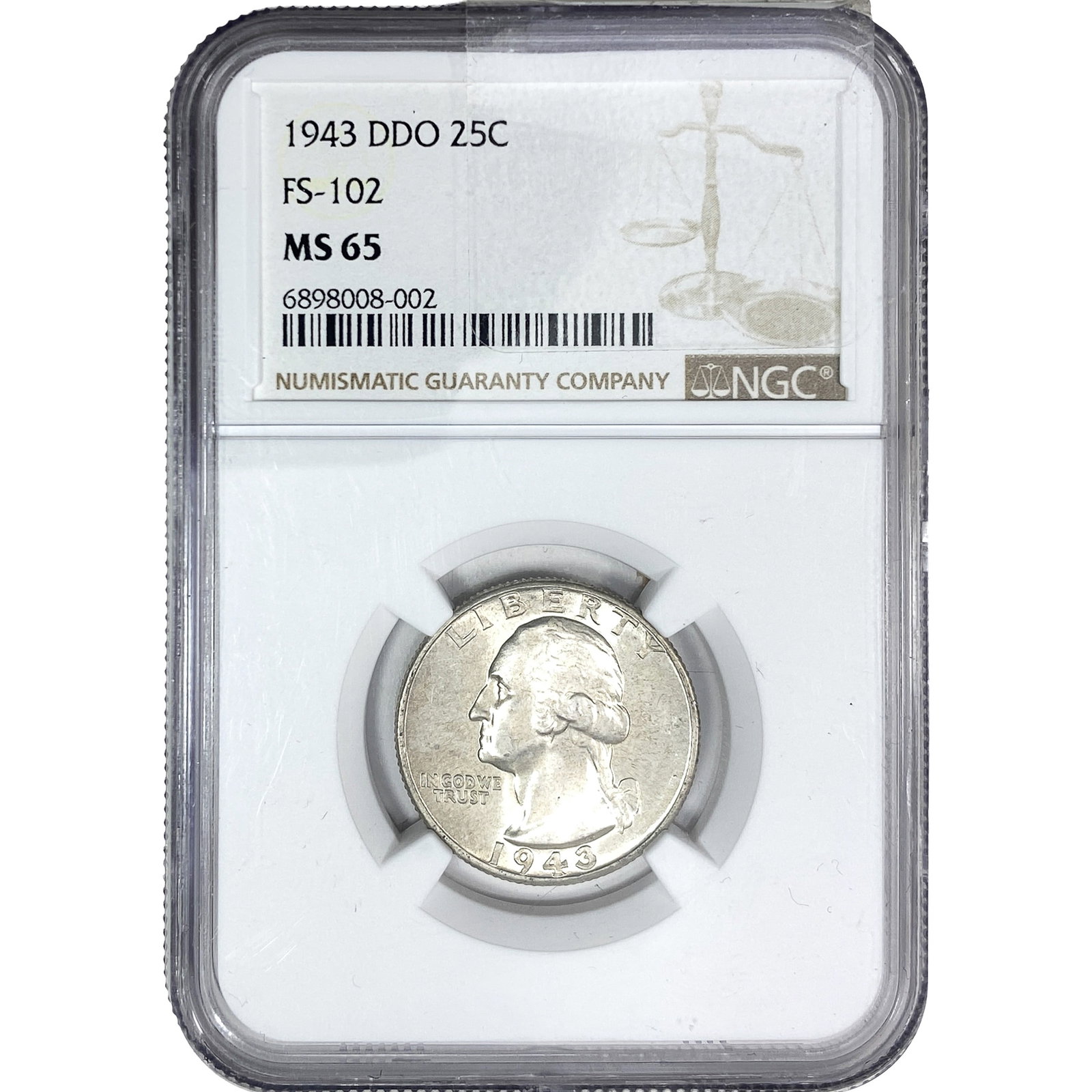 1943 DDO Wheat Quarter NGC MS65 (1 of 2)