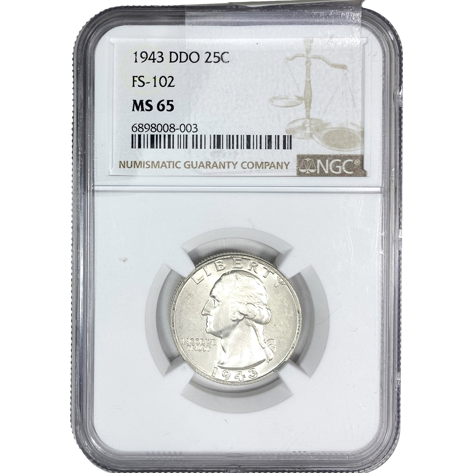 1943 DDO Wheat Quarter NGC MS65 (1 of 2)