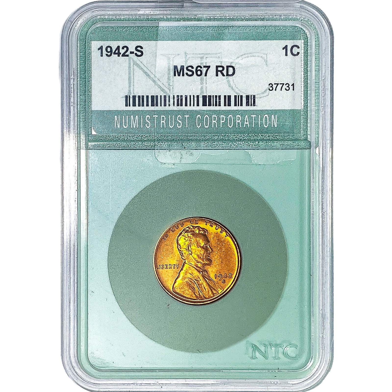 1942-S Wheat Cent NTC MS67 RD (1 of 2)
