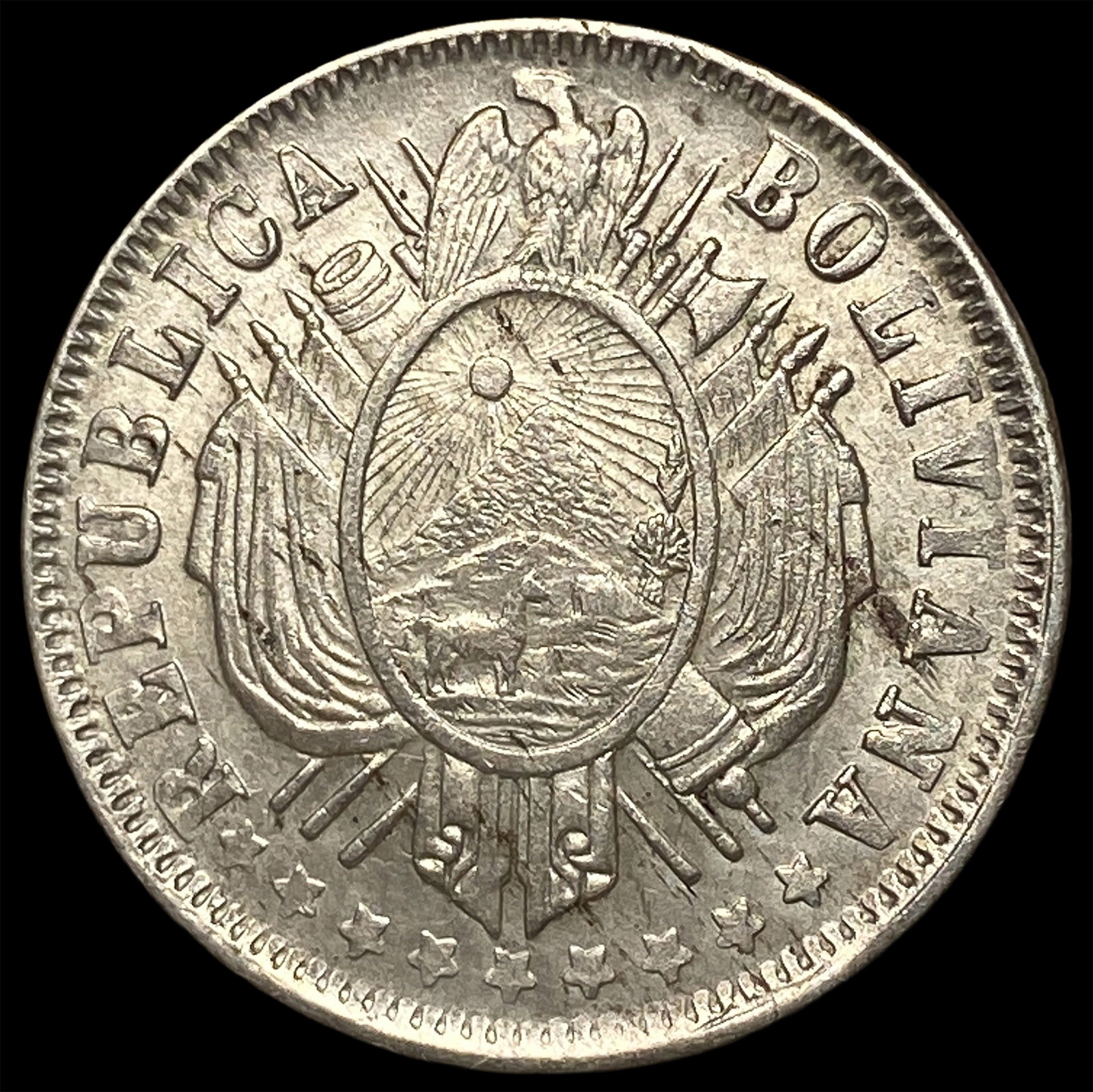 1880 PTS FE Bolivia Silver 20 Cents (1 of 2)