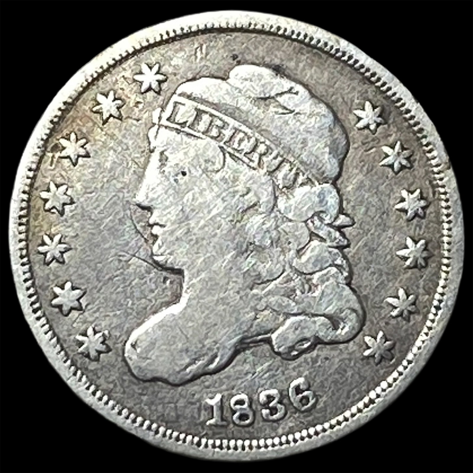 1836 Capped Bust Half Dime ABOUT UNCIRCULATED (1 of 2)