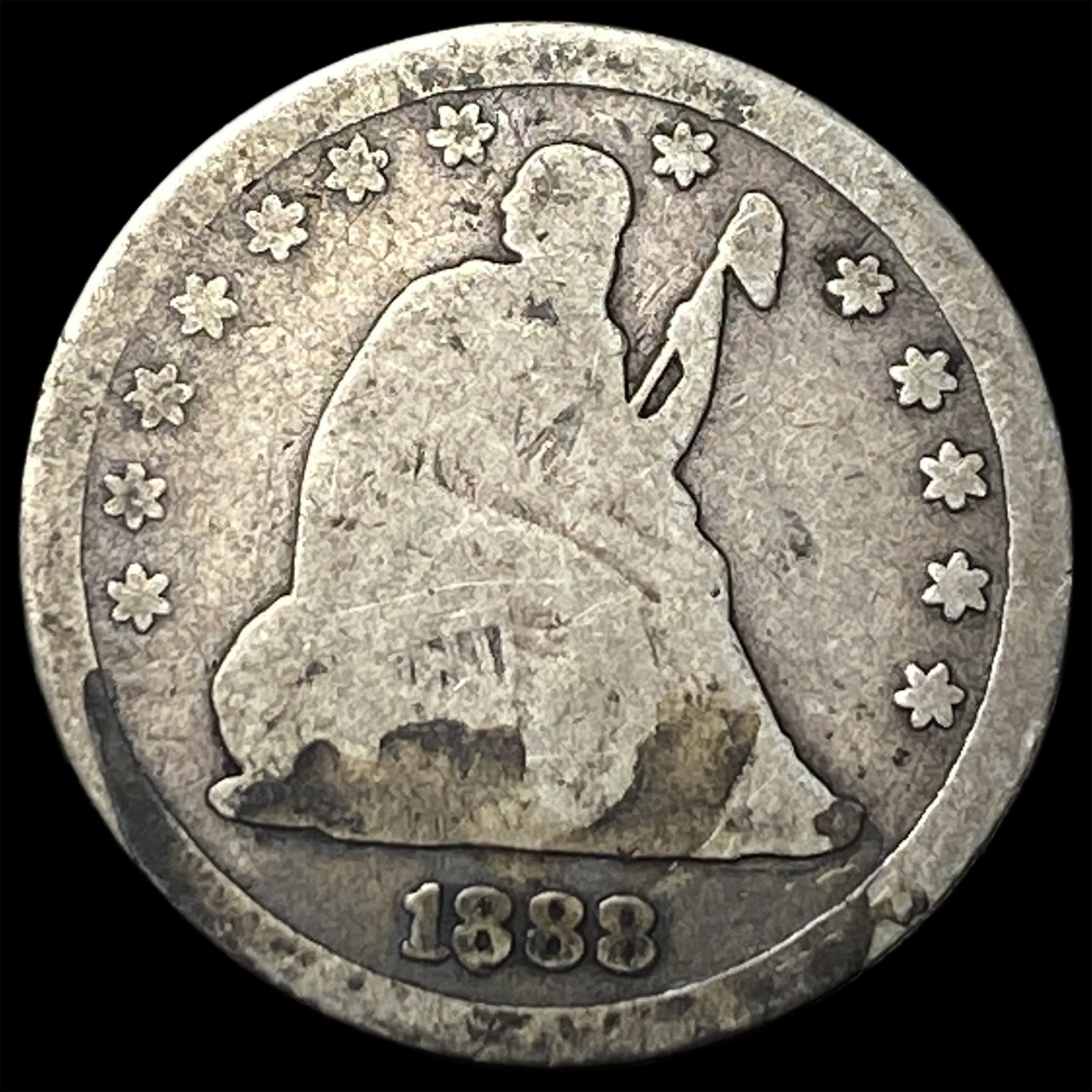 1888-S Seated Liberty Dime NICELY CIRCULATED: 1888-S Seated Liberty Dime NICELY CIRCULATED