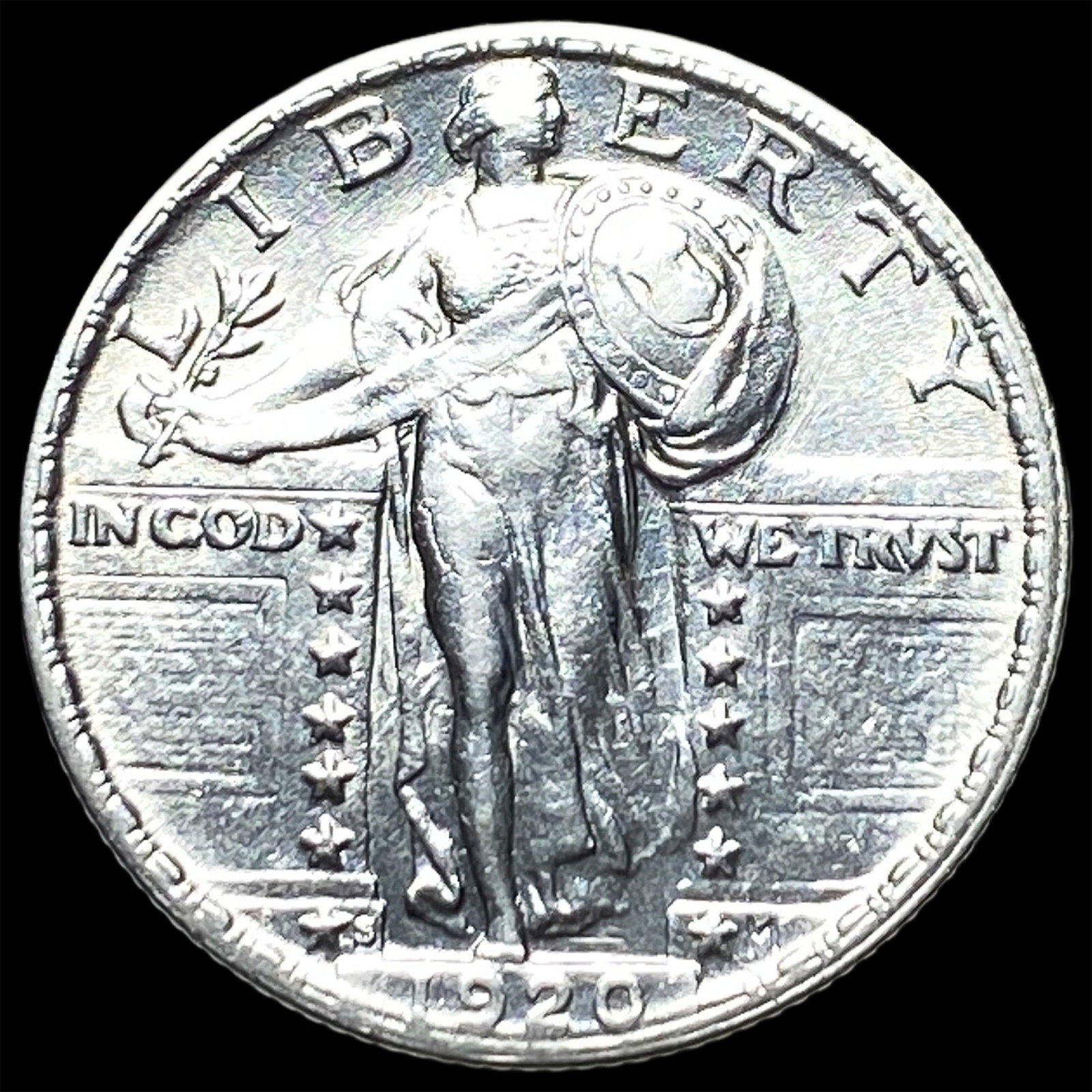 1920-S Standing Liberty Silver Quarter CHOICE BU: 1920-S Standing Liberty Silver Quarter CHOICE BU