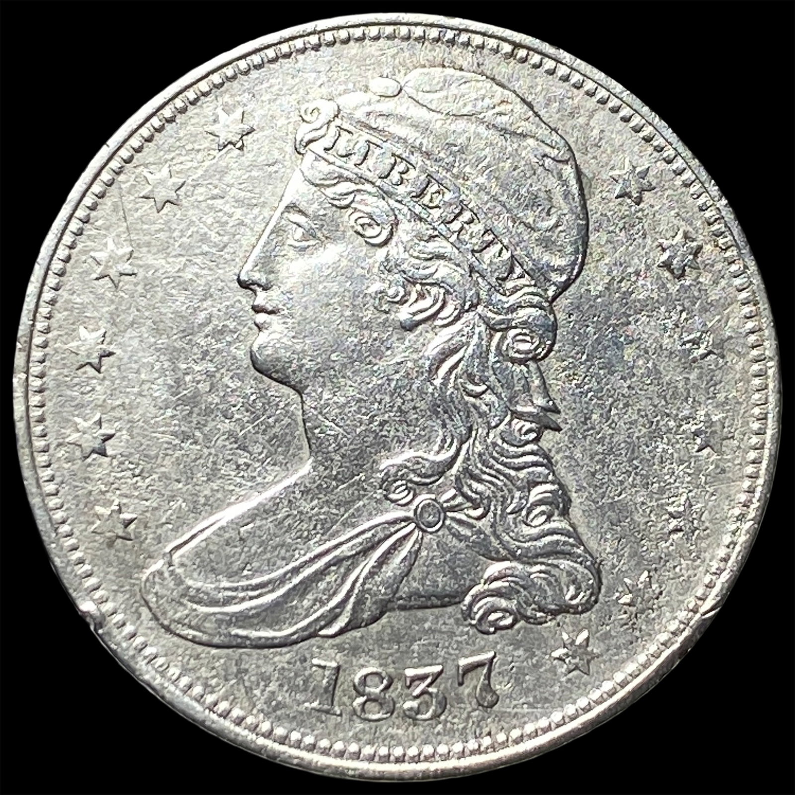 1837 Capped Bust Half Dollar CLOSELY UNCIRCULATED (1 of 2)