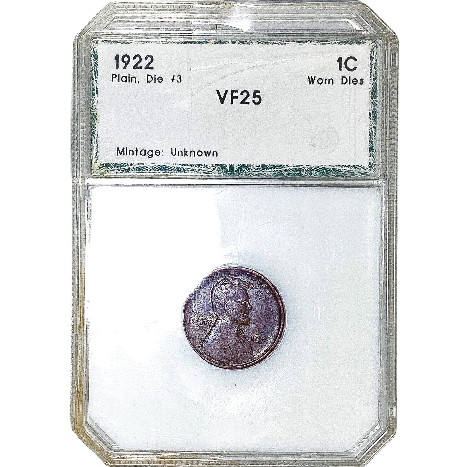 1922 Wheat Cent PCI VF25: 1922 Wheat Cent PCI VF25