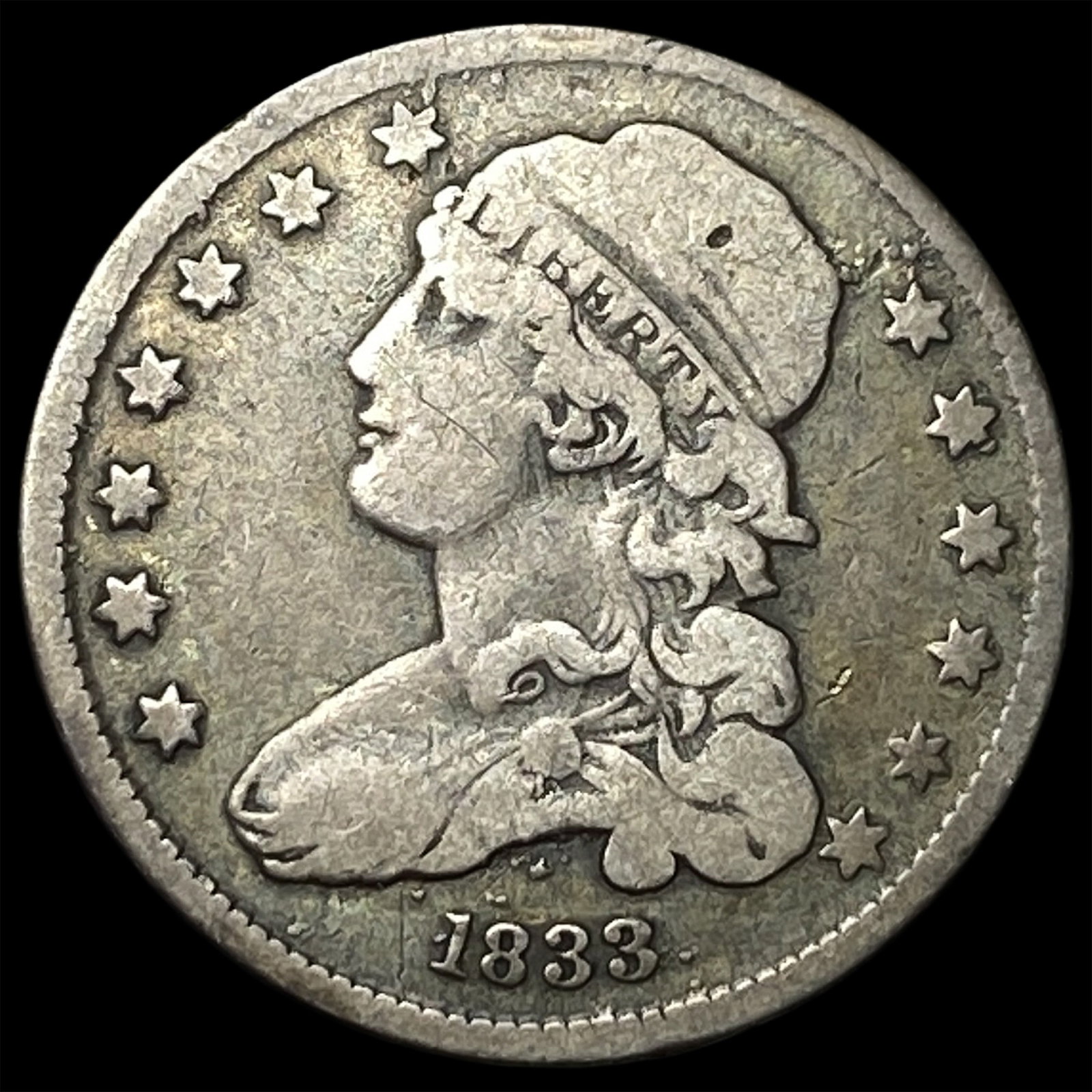 1833 Capped Bust Silver Quarter NICELY CIRCULATED (1 of 2)