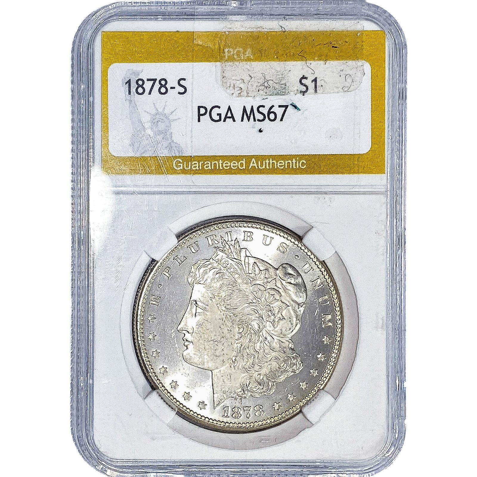 1878-S Morgan Silver Dollar PGA MS67: 1878-S Morgan Silver Dollar PGA MS67