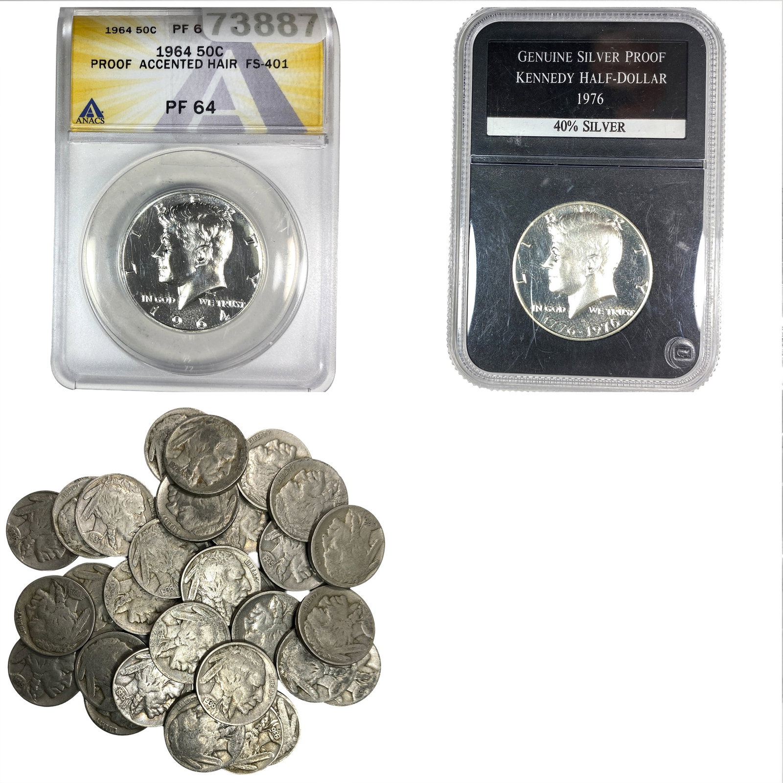 [36 Coins] 1928-1976 Proof Kennedy 50Cs & Buffalo 5Cs: [36 Coins] 1928-1976 Proof Kennedy 50Cs & Buffalo 5Cs