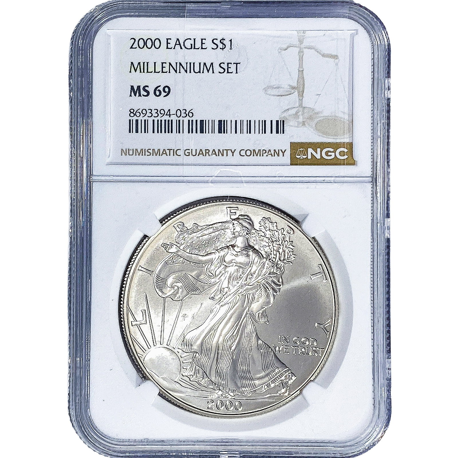 2000 Silver Eagle NGC MS69 (1 of 2)