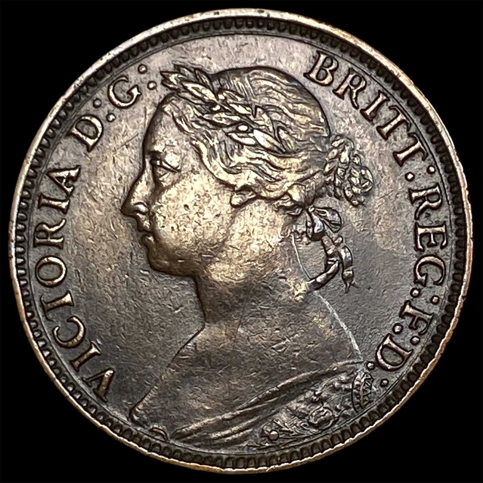 1881H Great Briatin Copper Farthing: 1881H Great Briatin Copper Farthing