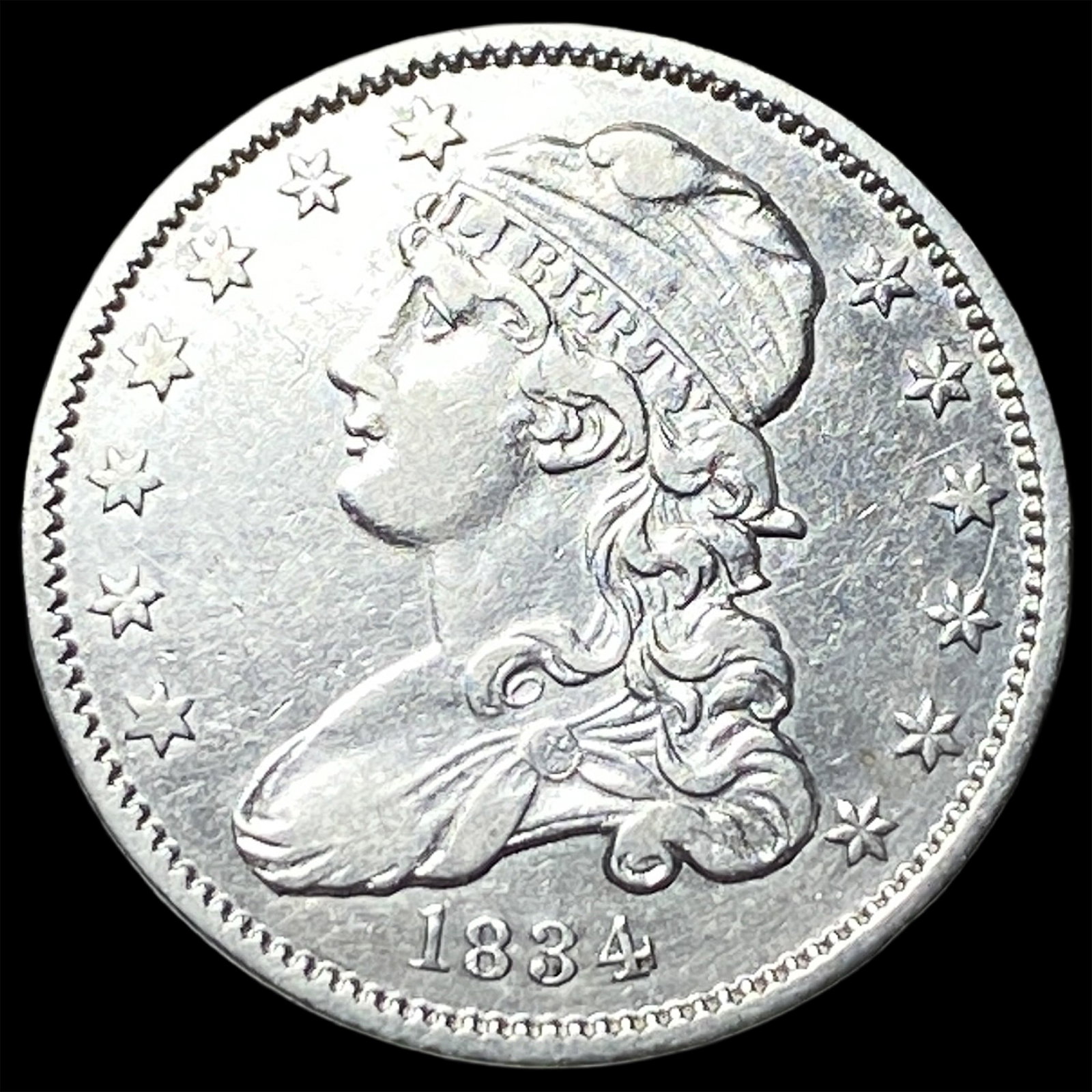 1834 Capped Bust Quarter CHOICE AU: 1834 Capped Bust Quarter CHOICE AU