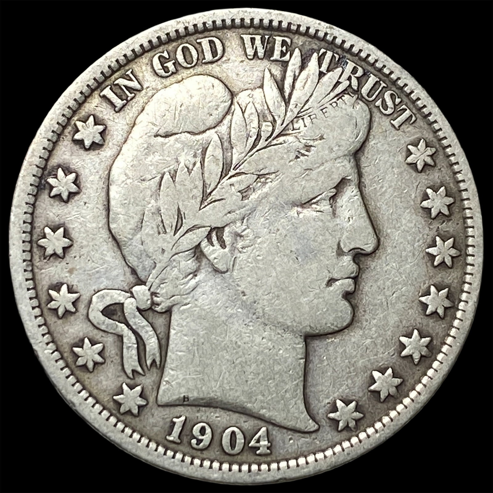 1904 Silver Barber Half Dollar ABOUT UNCIRCULATED: 1904 Silver Barber Half Dollar ABOUT UNCIRCULATED